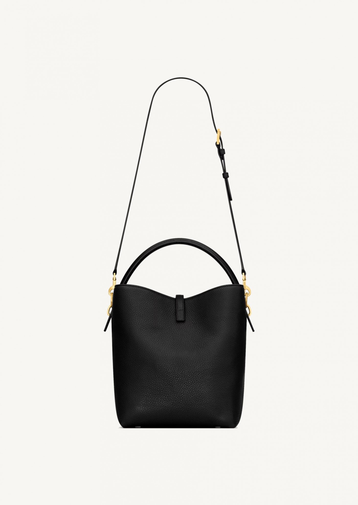 Le 37 souple en cuir grainé noir Saint Laurent