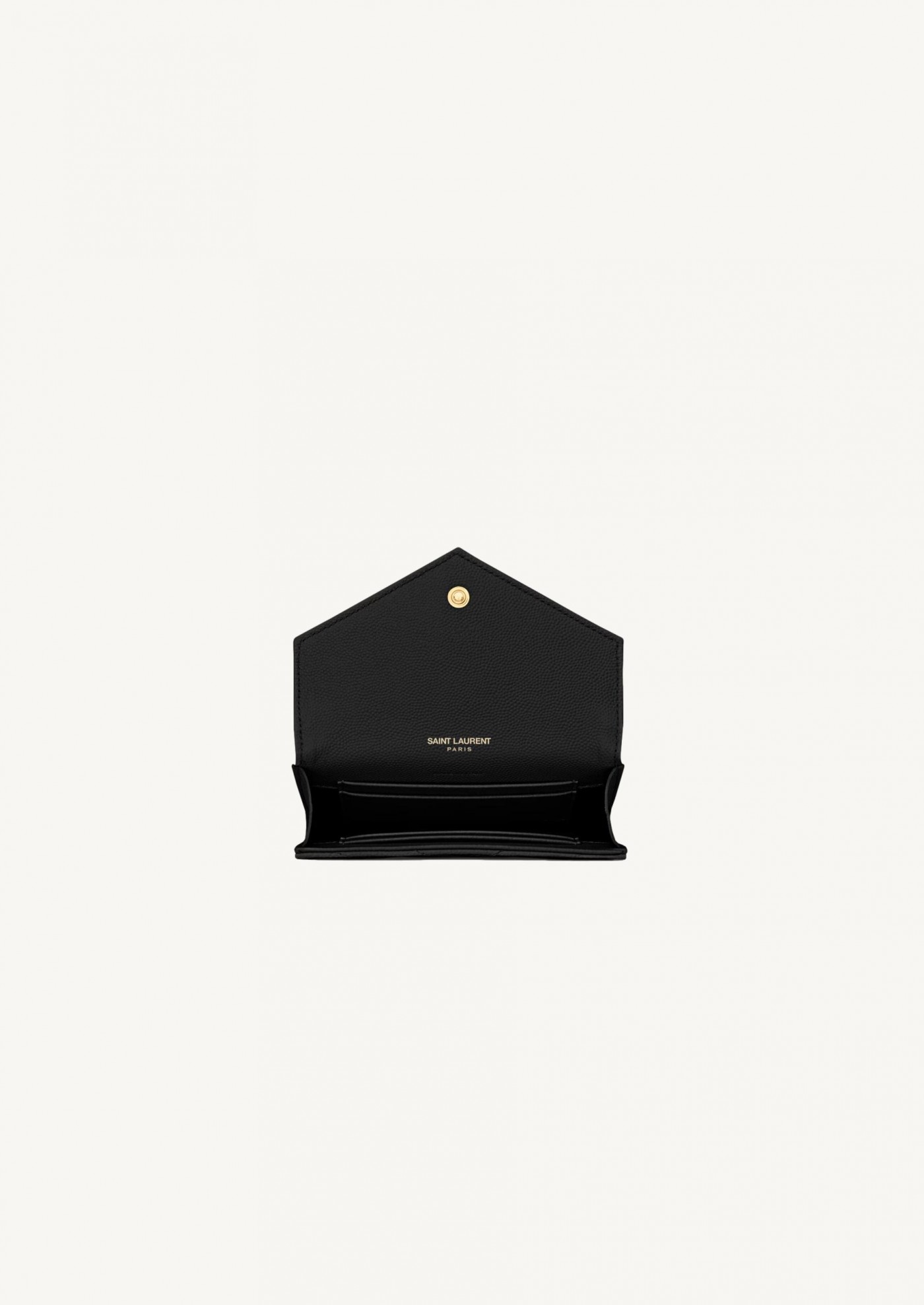 Portfeuille Cassandre en grain de poudre noir Saint Laurent