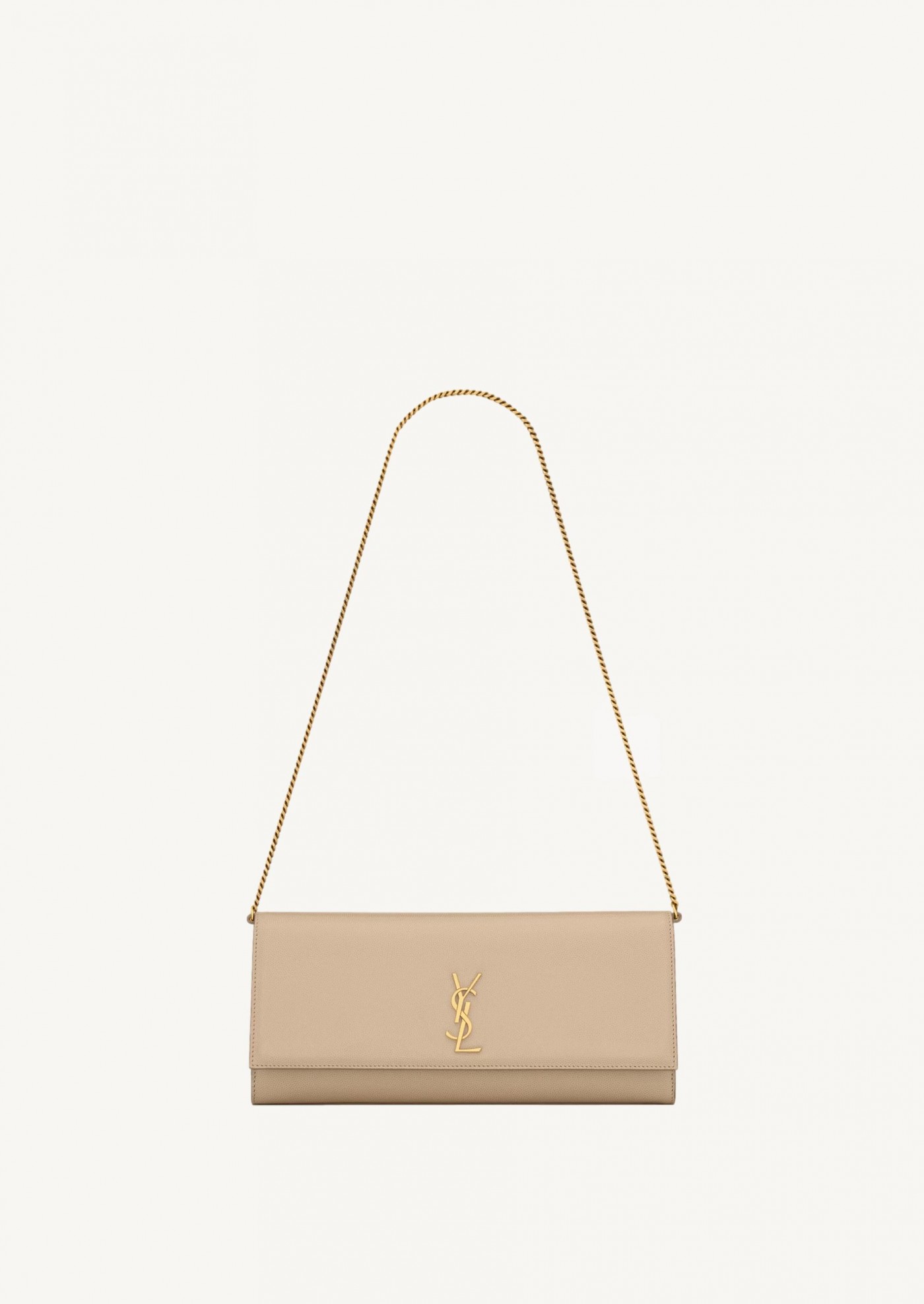 Kate Clutch in dark beige powder grain