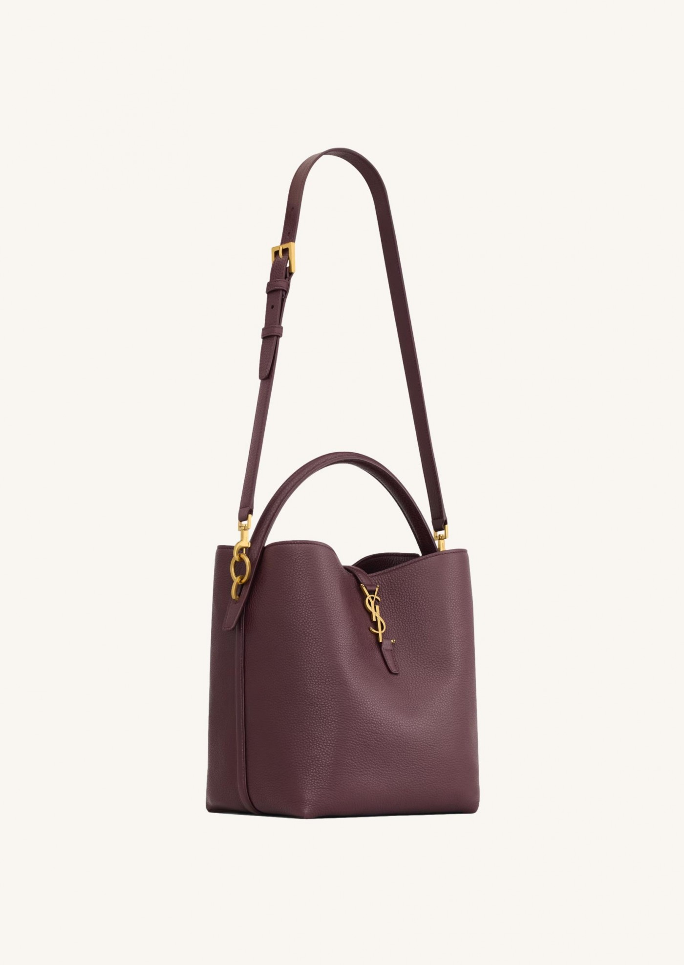 Le 37 souple en cuir grainé hotwine Saint Laurent