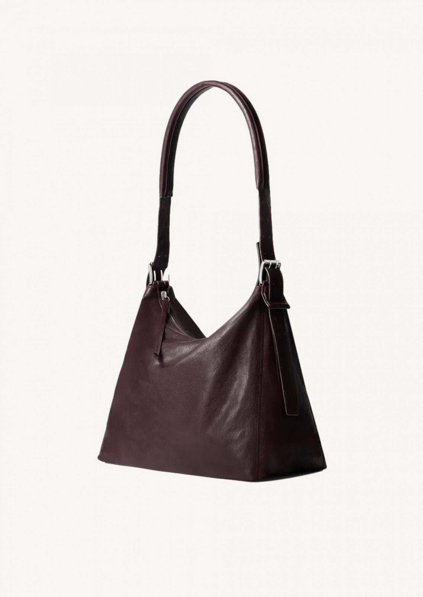 Small belted hobo bag in leather Lemaire