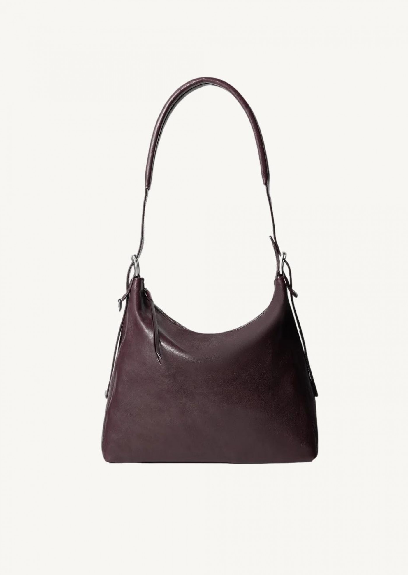 Small belted hobo bag in leather Lemaire