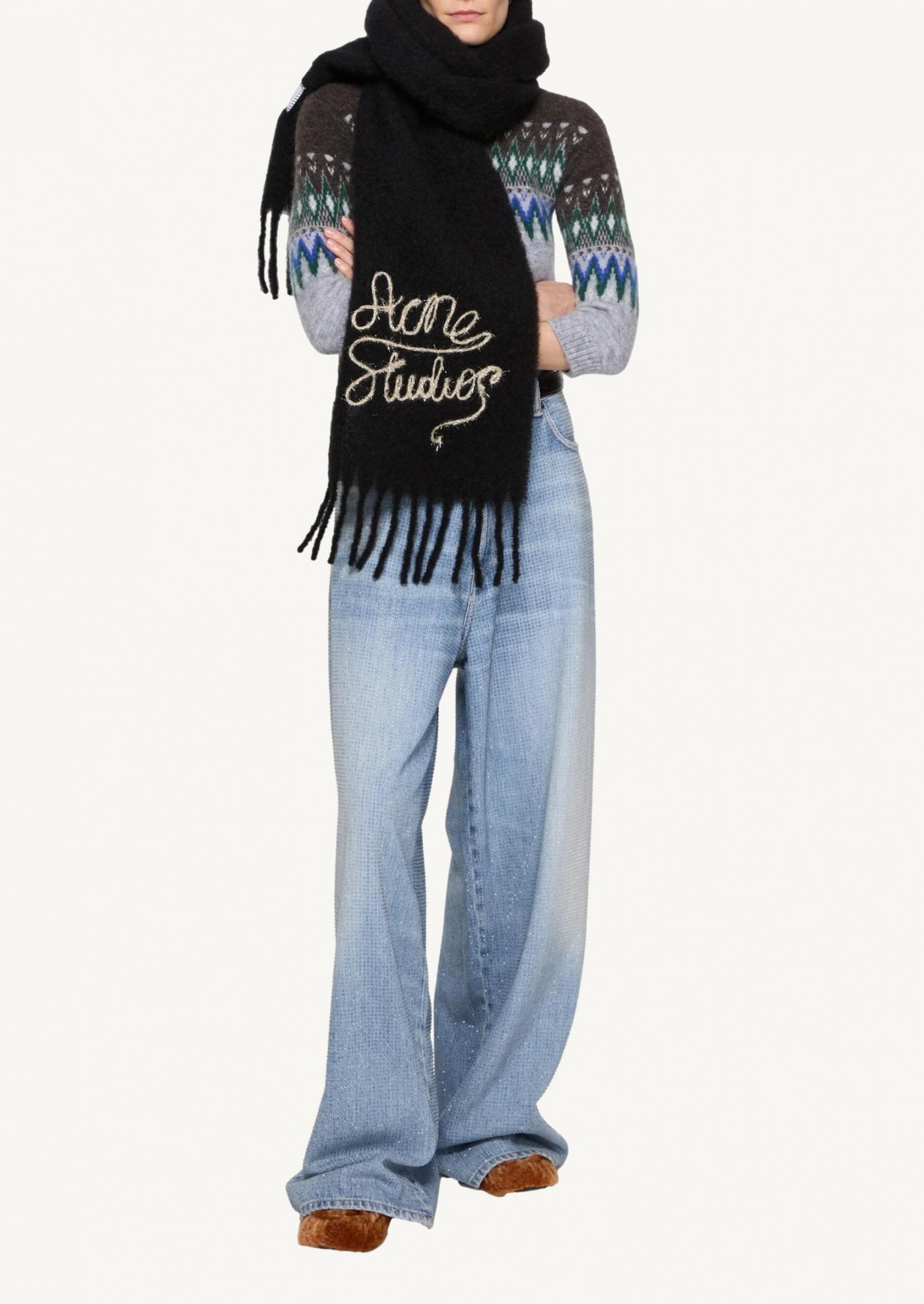 Écharpe logo en laine Acne Studios