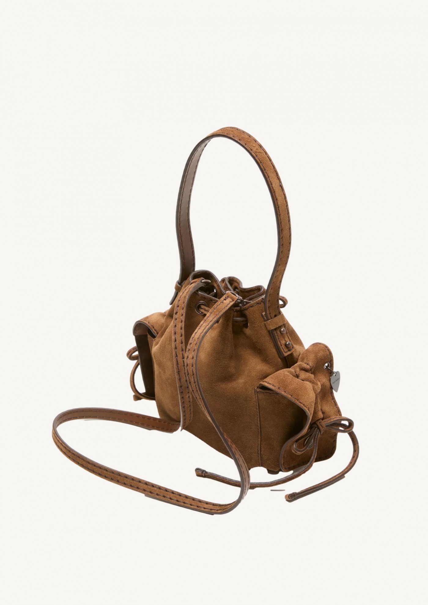 Mini Multi-pocket bucket bag in suede Acne Studios