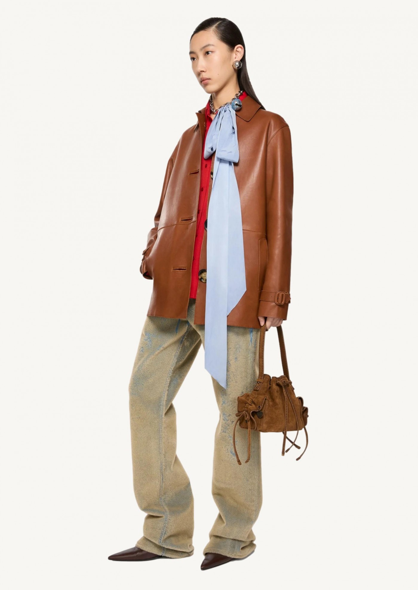 Mini Multi-pocket bucket bag in suede Acne Studios