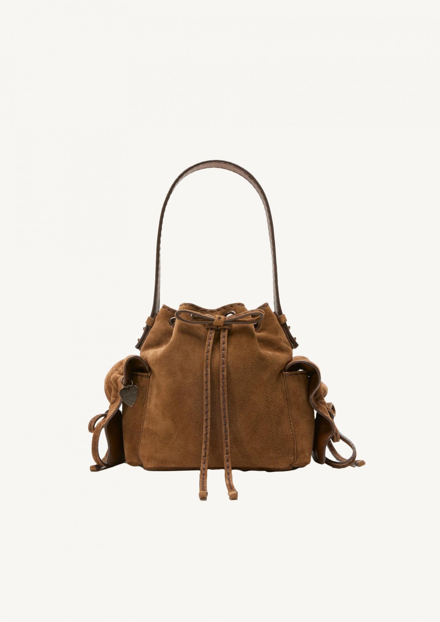 Mini seau multipocket en suedine