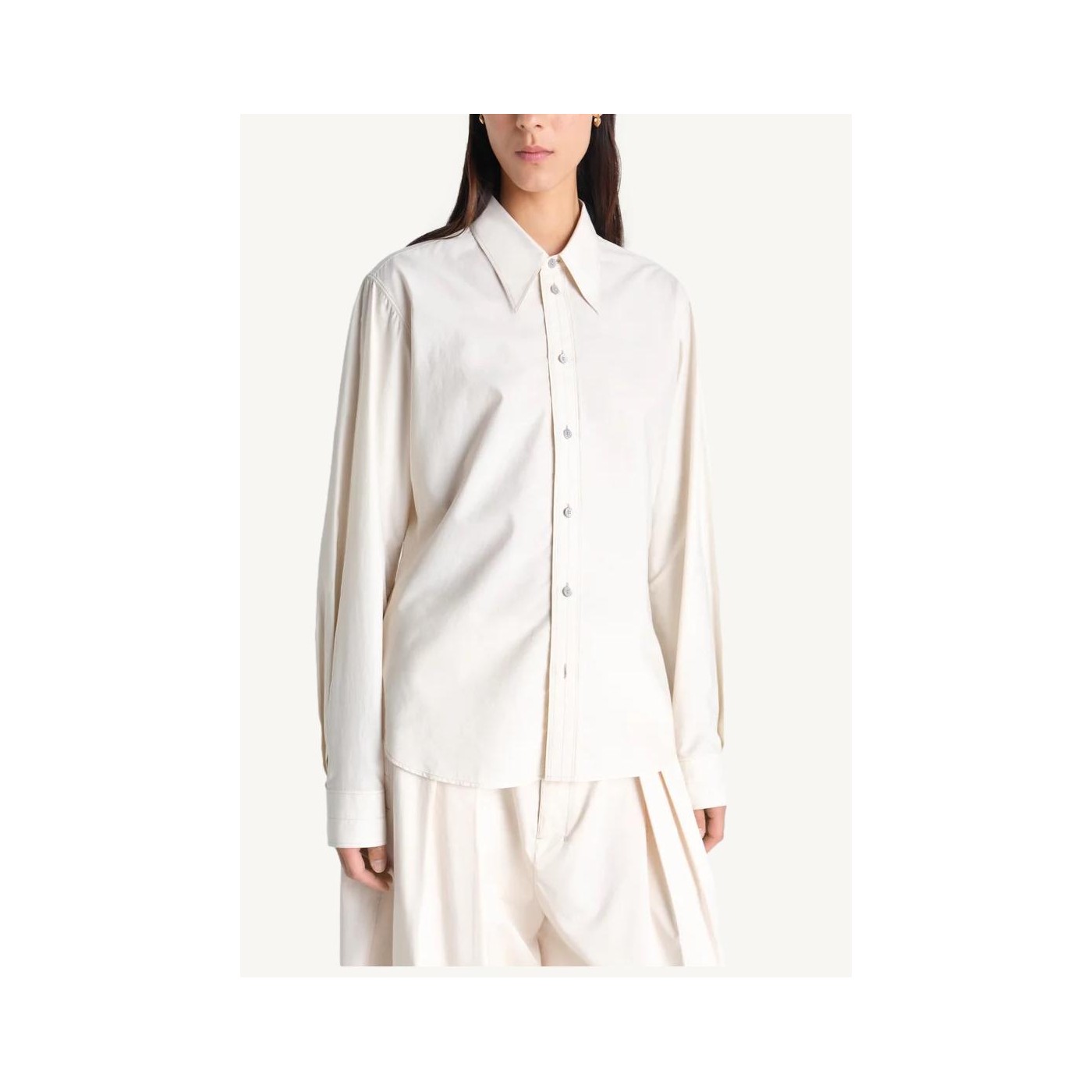 Chemise à col pointu cream light