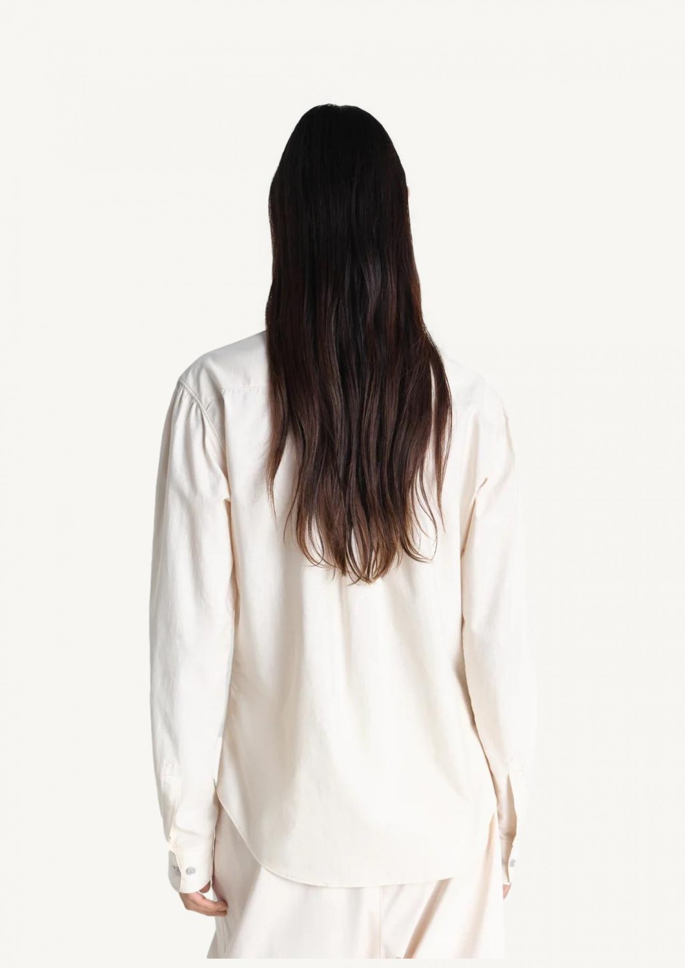 Chemise à col pointu cream light Lemaire