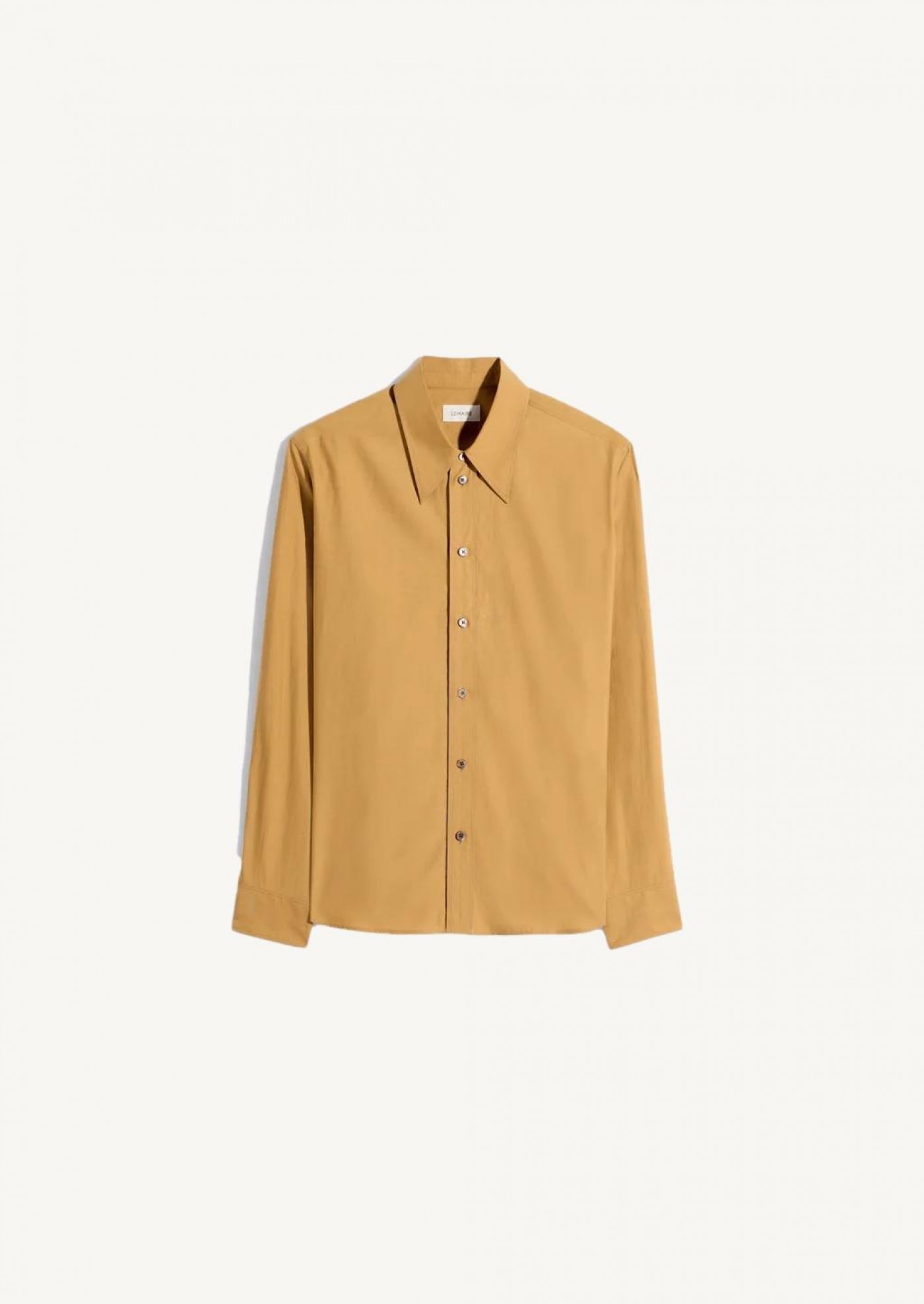 Cumin-colored shirt with pointed collar