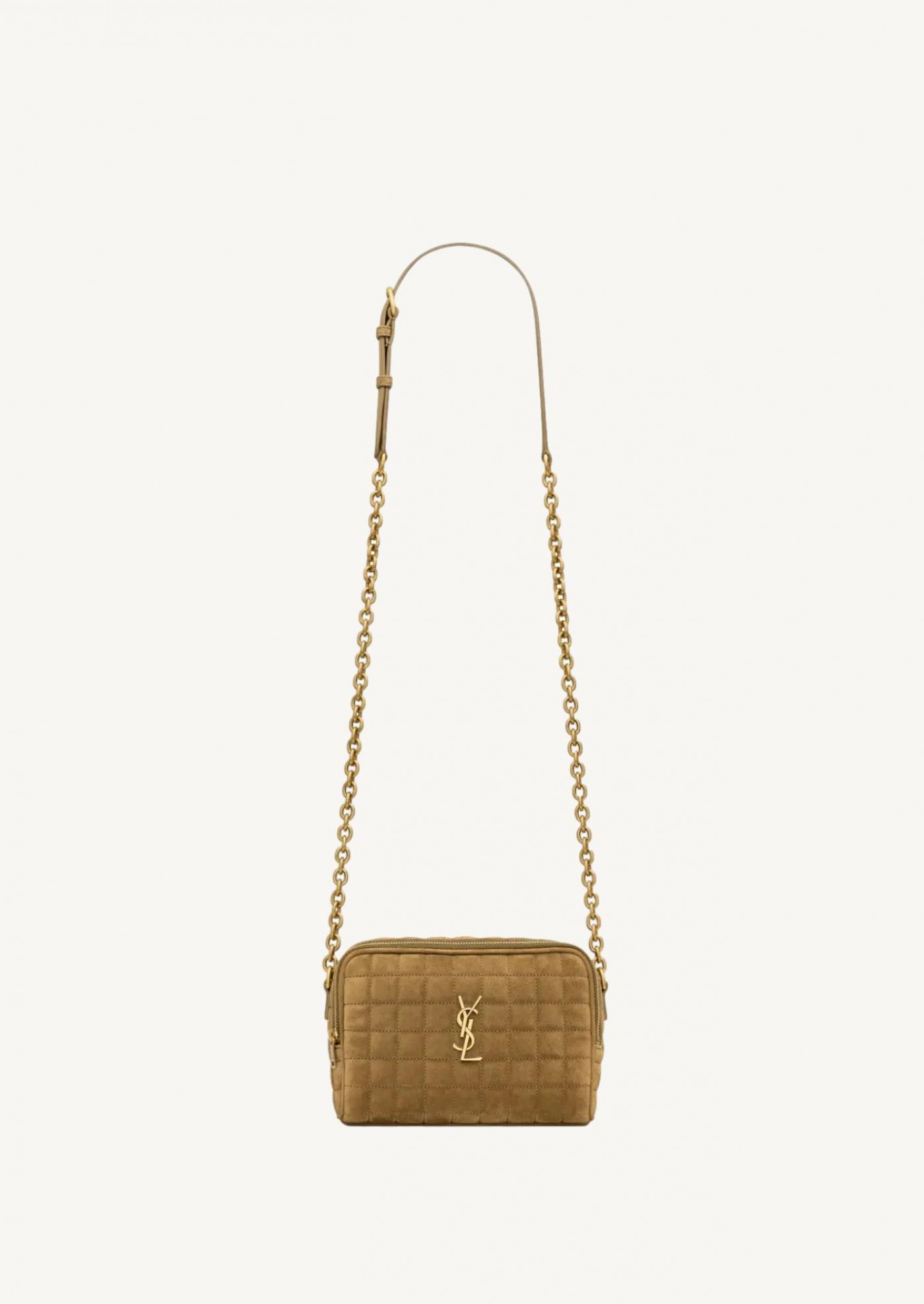 Mini bag Cassandre carre suede col golden leaf