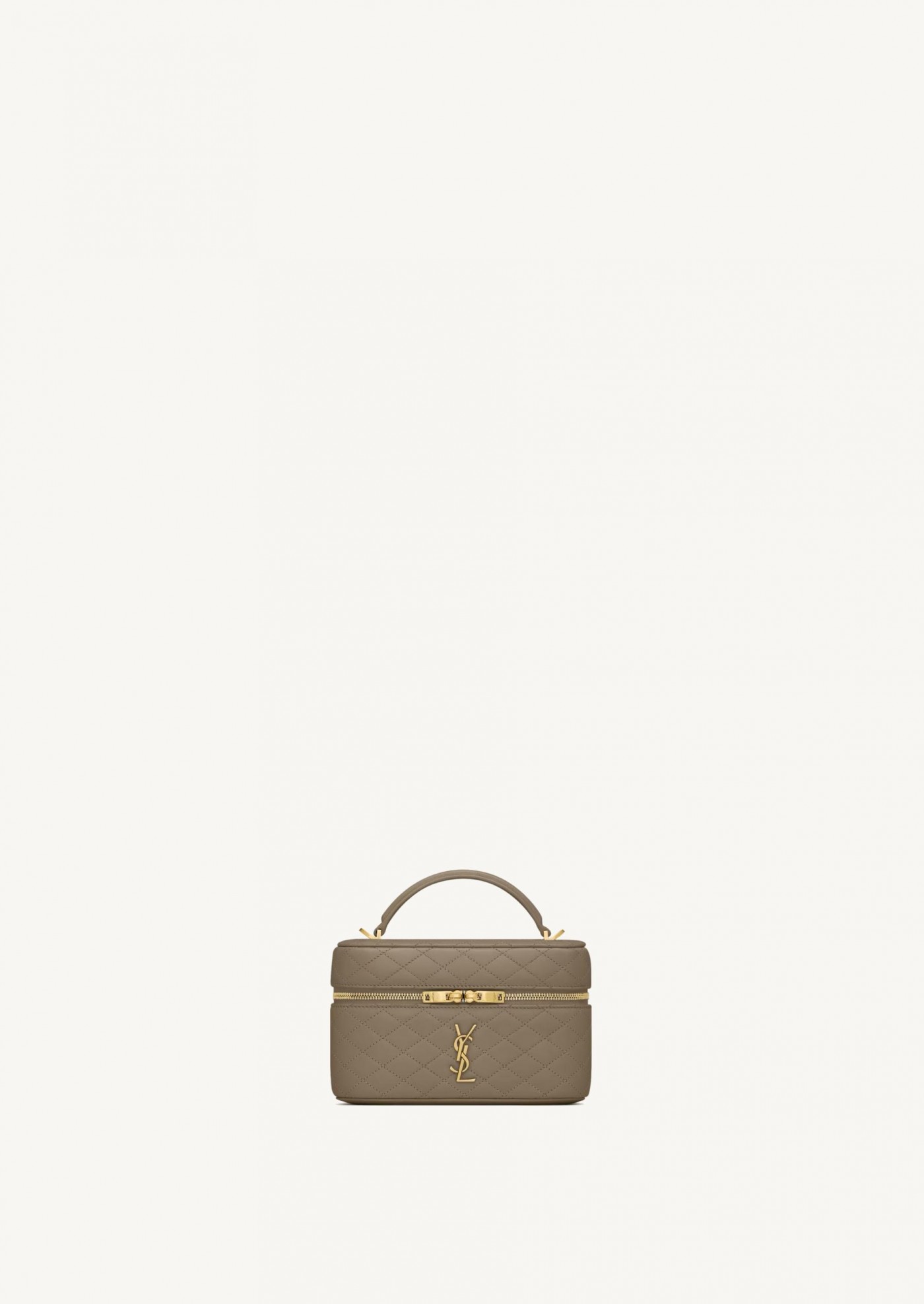 Gaby vanity bag in taupe leather Saint Laurent