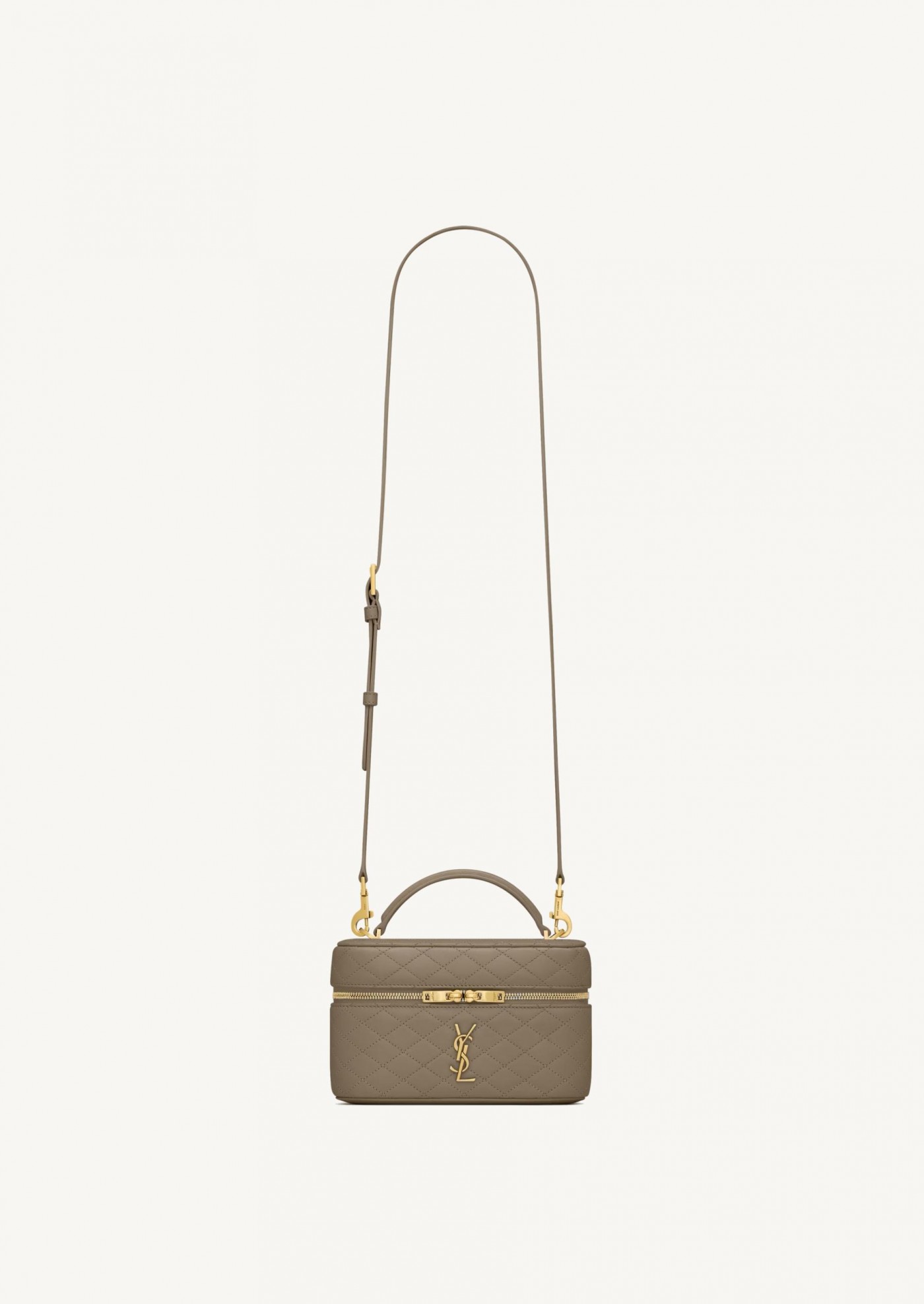 Gaby vanity bag in taupe leather