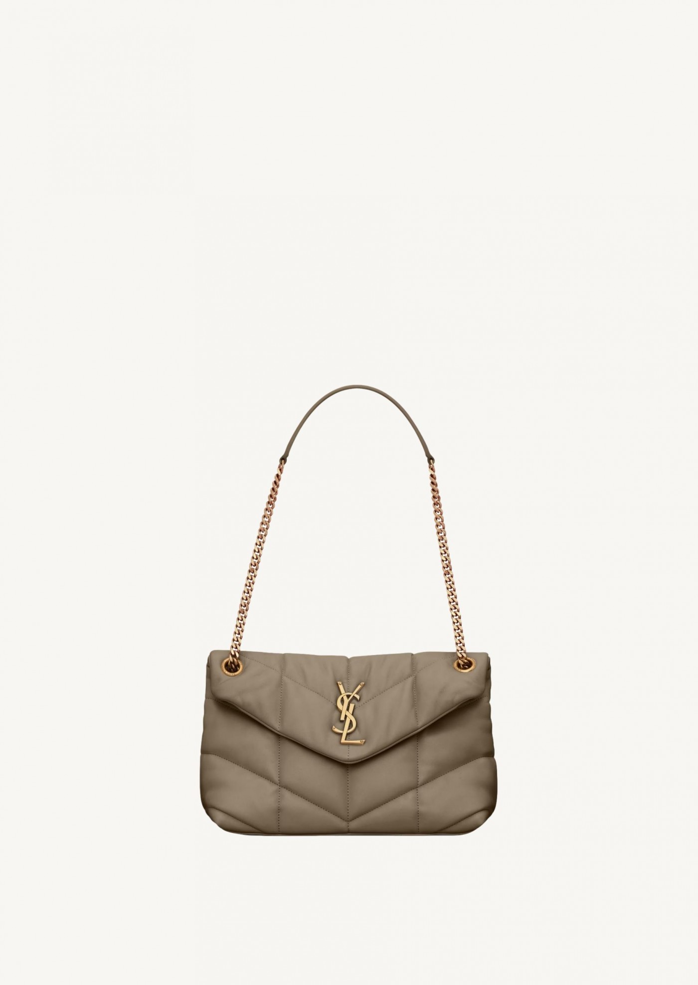 Puffer small in light taupe Saint Laurent