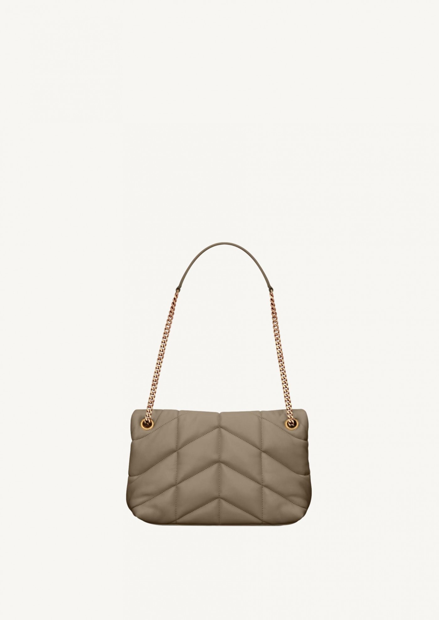 Puffer small en light taupe