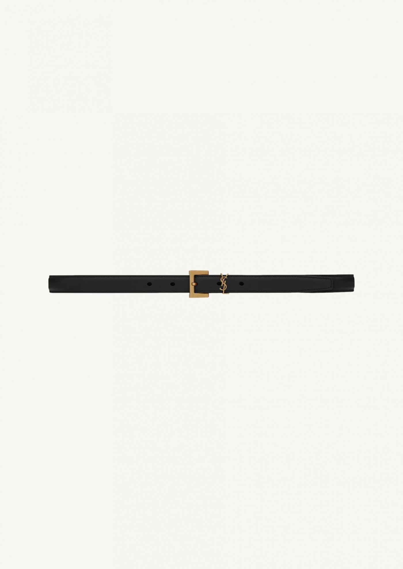 Fine ceinture Cassandre noir / or Saint Laurent