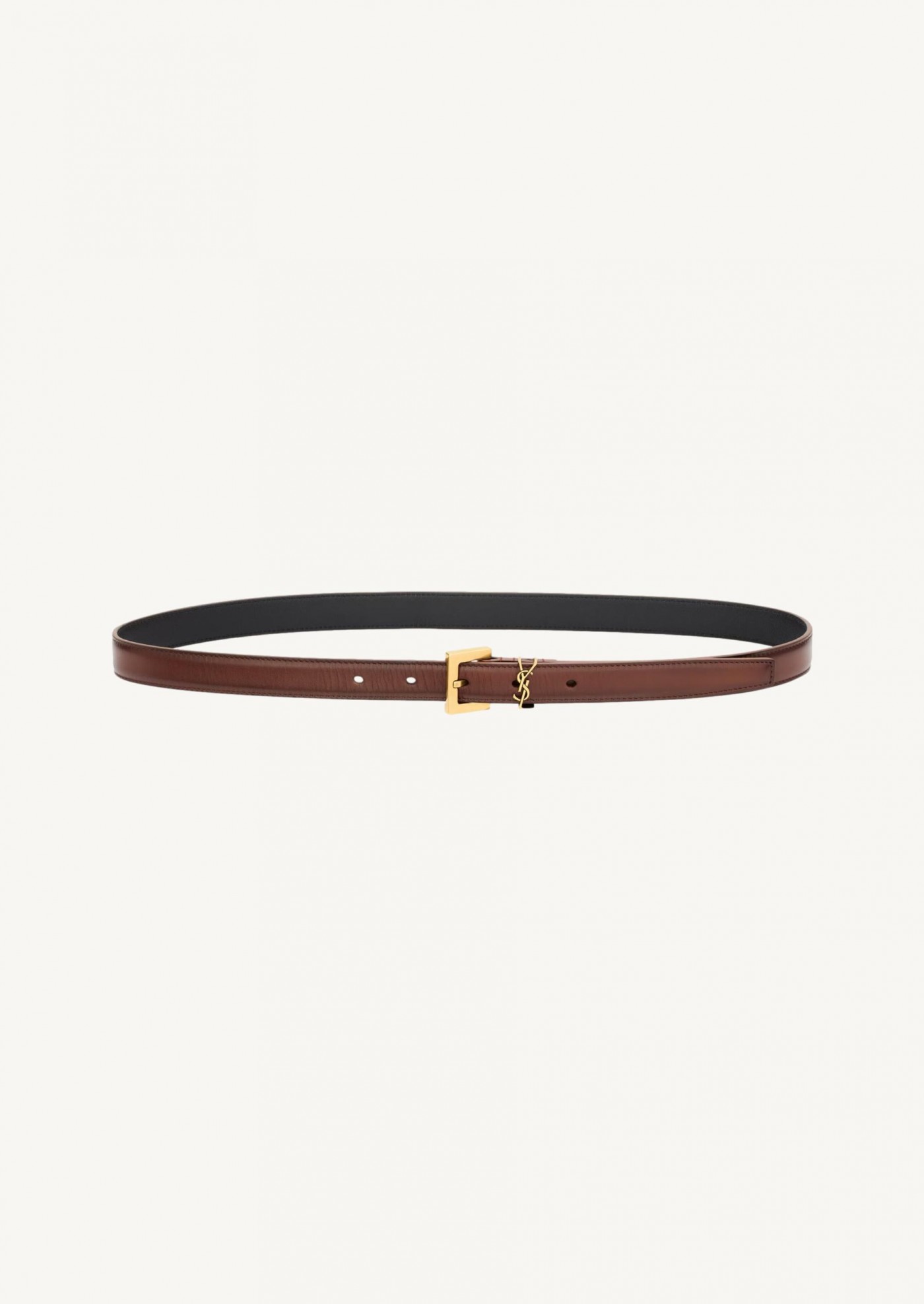 Cassandre dark wet clay /gold thin belt