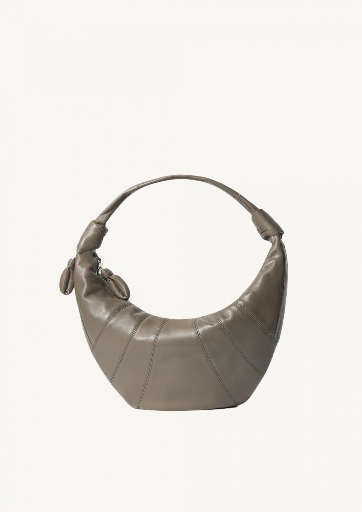 Khaki leather Fortune croissant