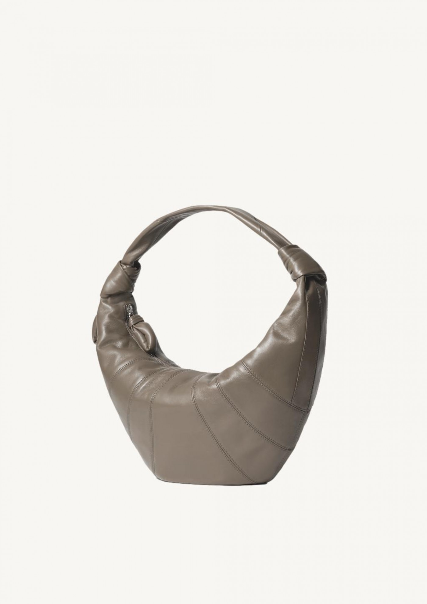 Khaki leather Fortune croissant