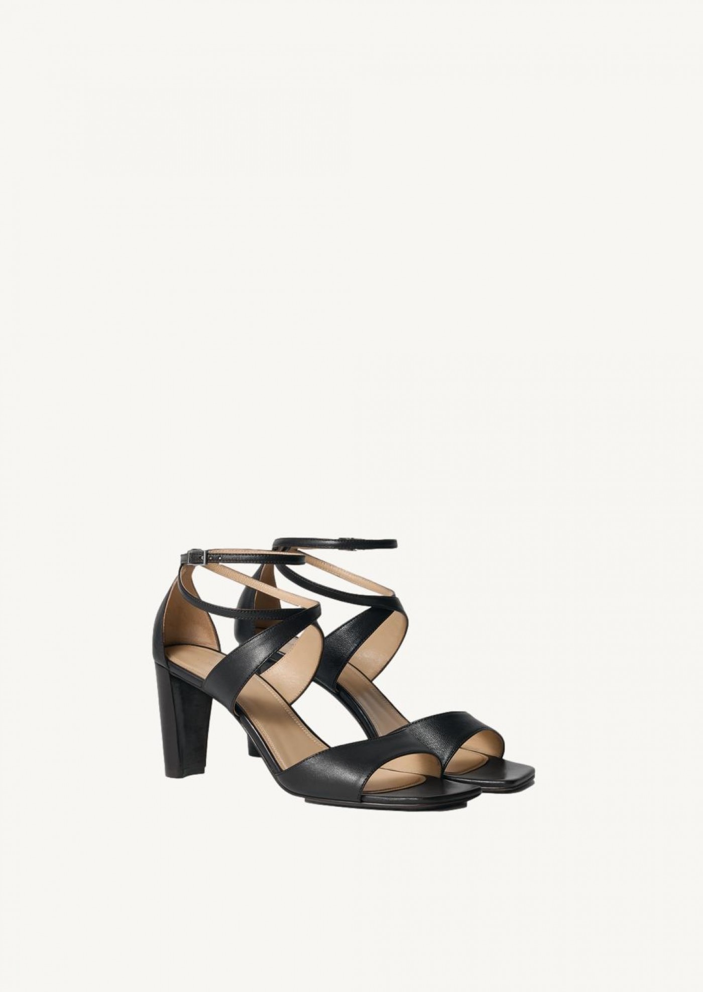 Cross sandals talon 80 mm en cuir