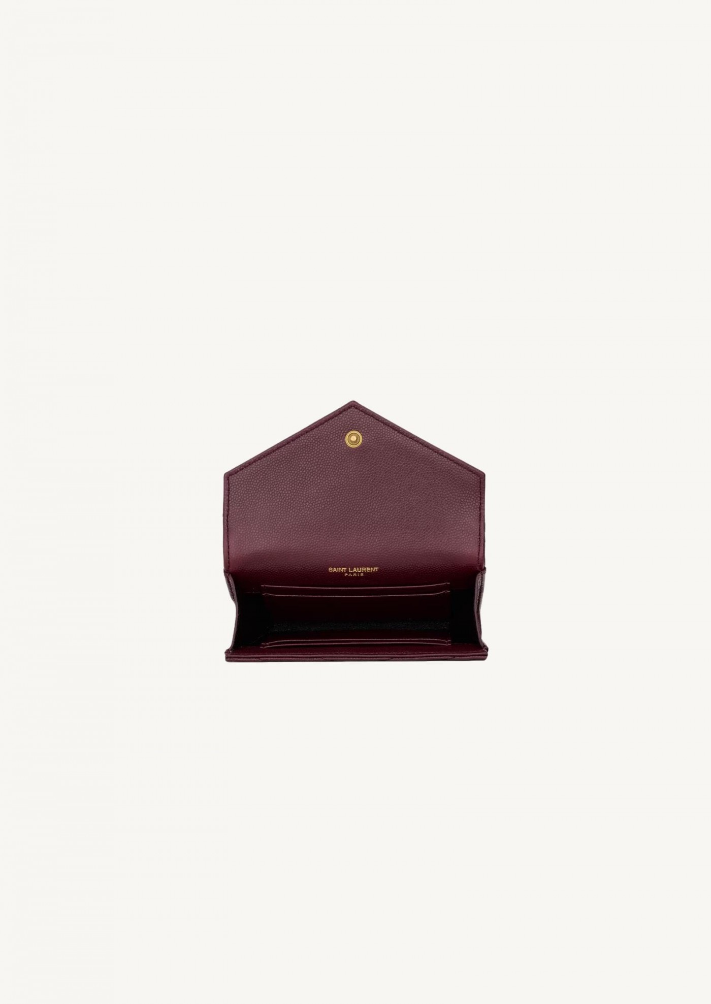 CASSANDRE leather wallet GRAIN DE POUDRE CABERNET RED Saint Laurent