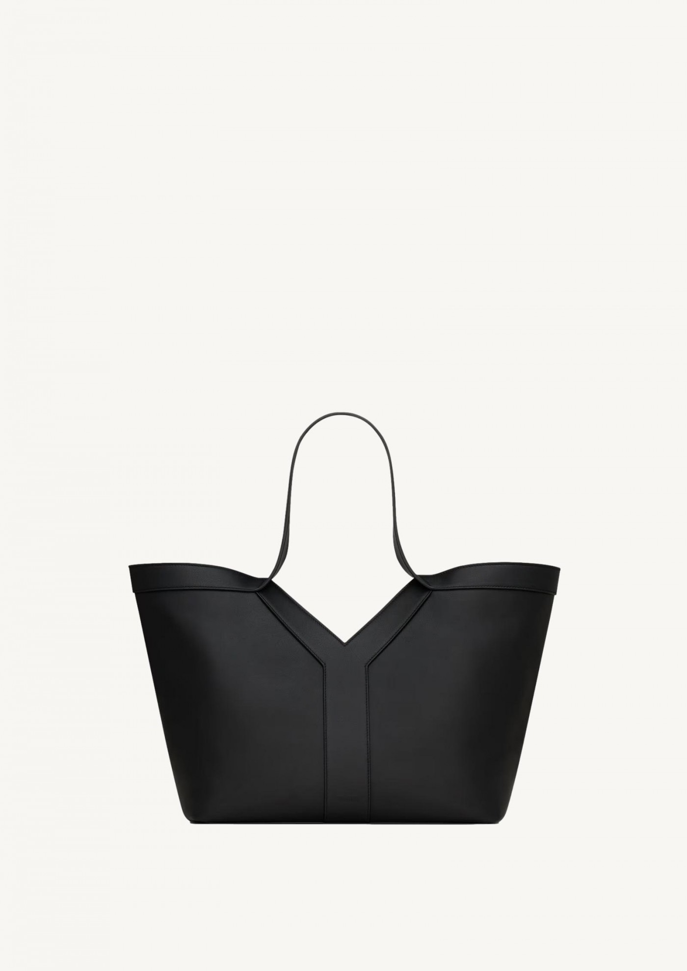 Y SMALL LEATHER CARRIER BAG BLACK Saint Laurent