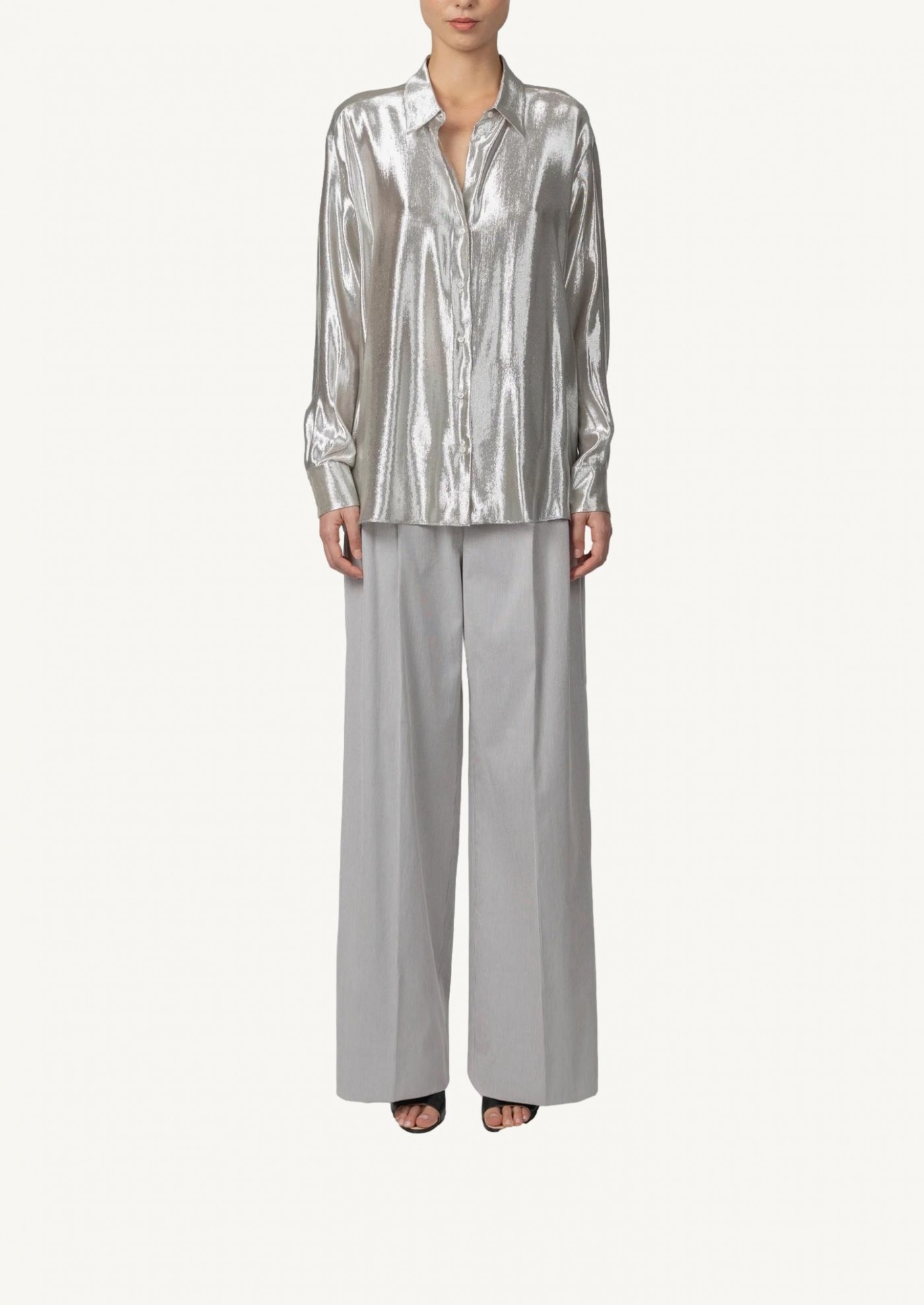 Chemise en soie et lurex Silver