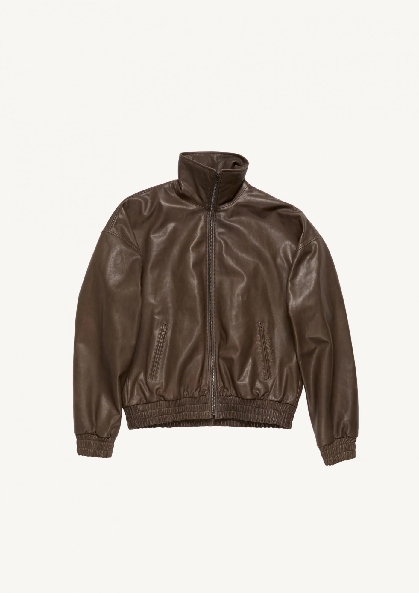 blouson en cuir BROWN DARK