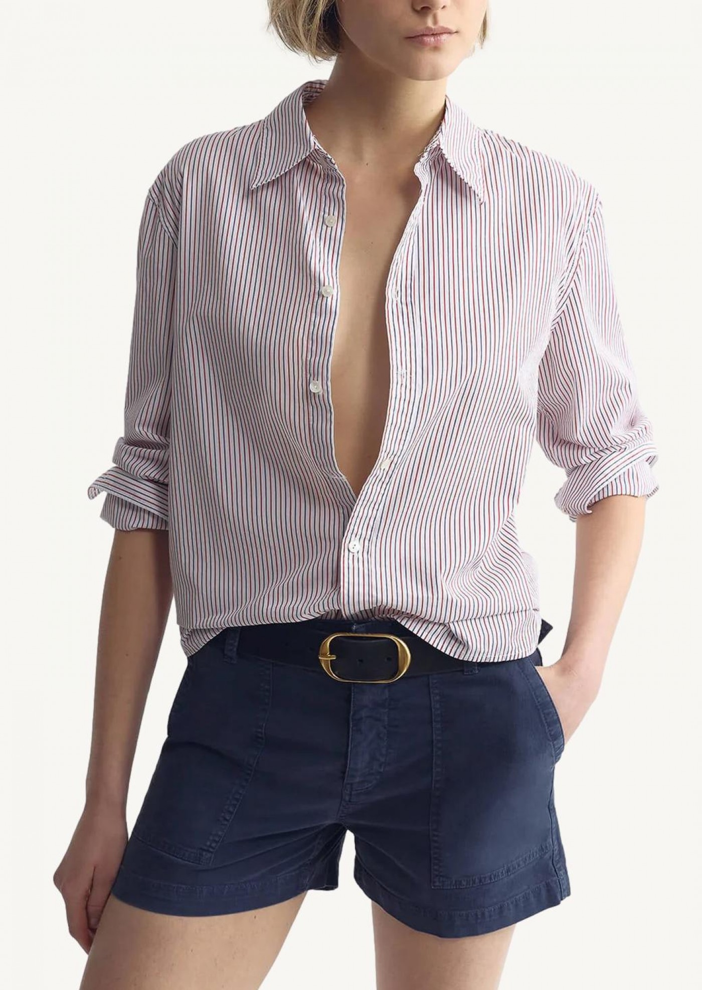 Chemise Raphael rayée bleu et rouge Nili Lotan