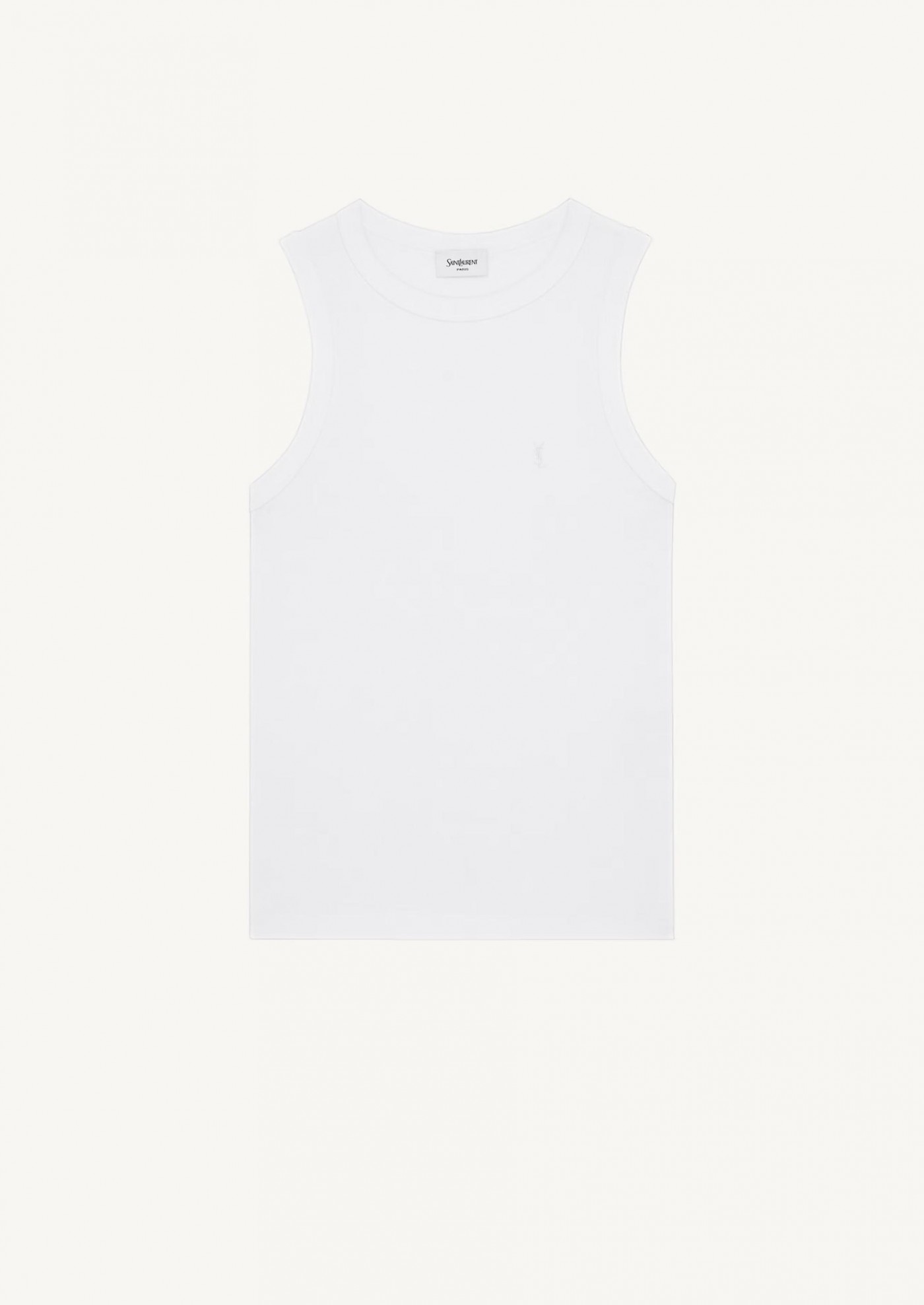 Cassandre tank top in white ribbed cotton jersey