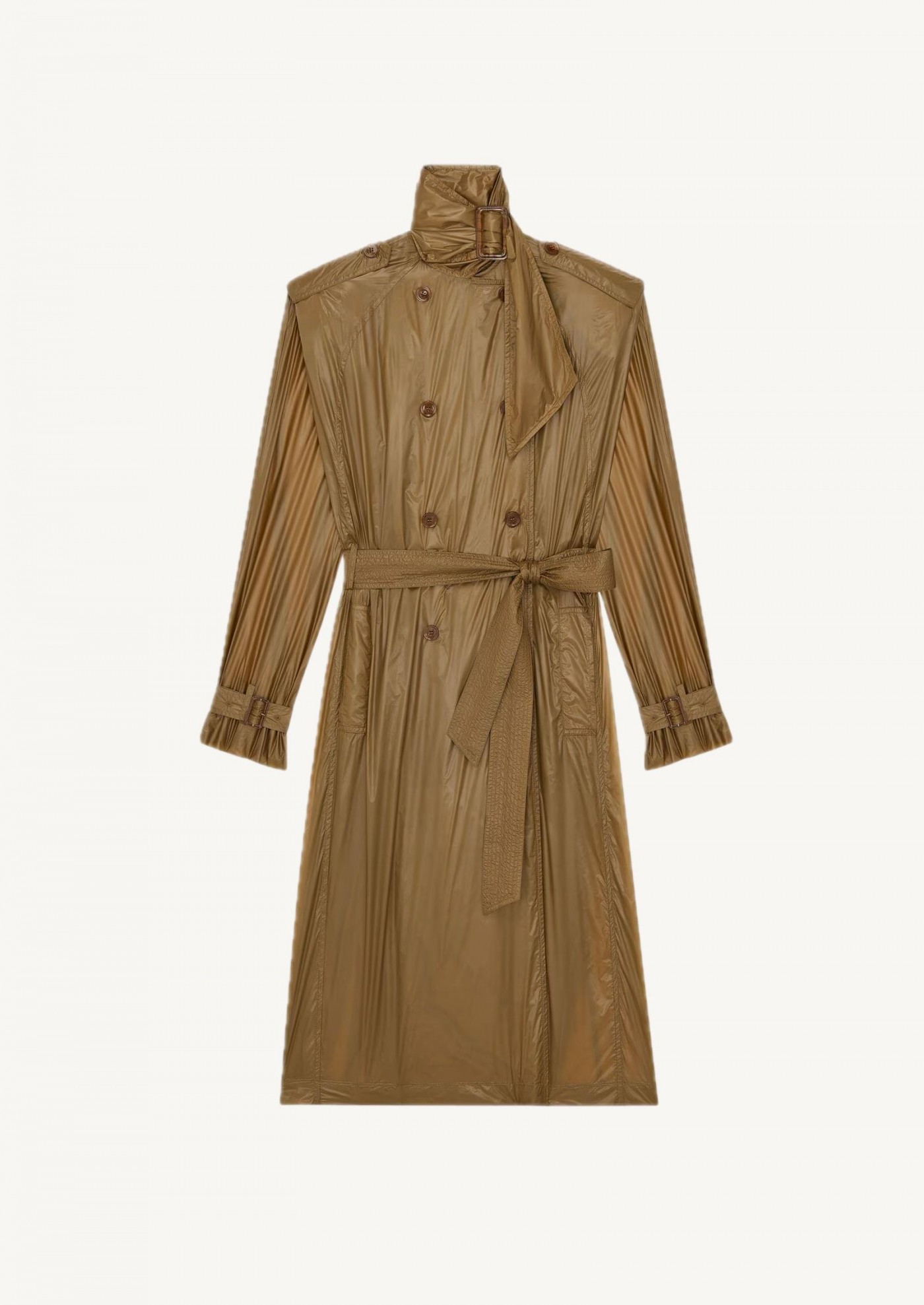 Trench à lavallière en nylon beige