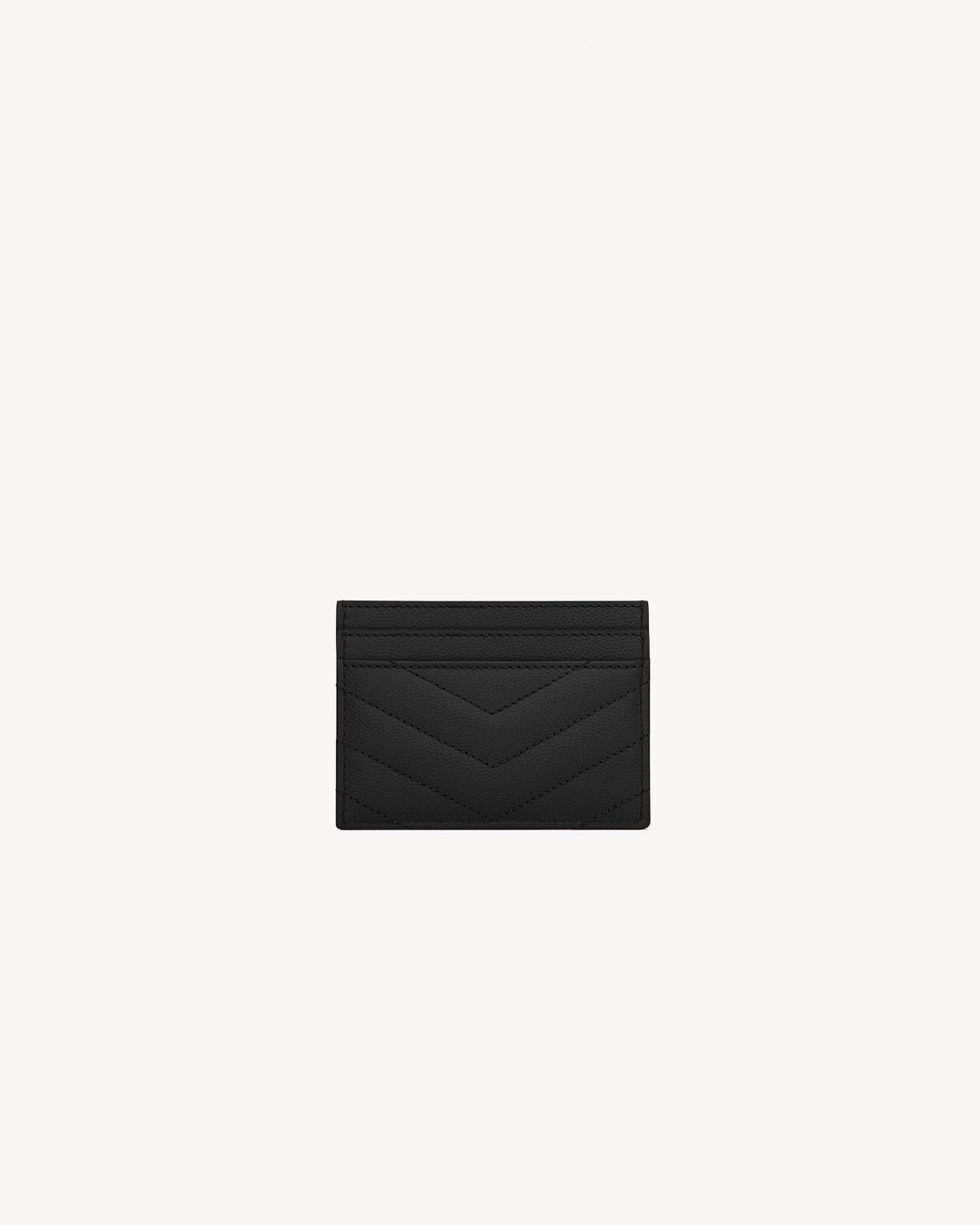 Cassandre Card Holder in Black and Gold Saint Laurent