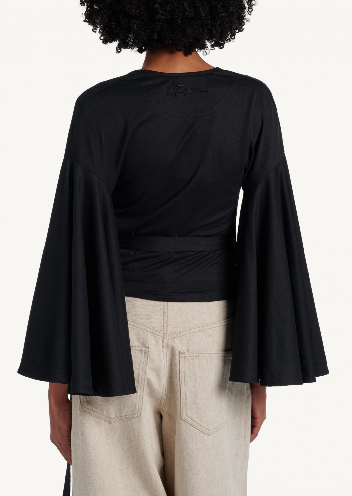 Black Ventadou Wrap-Around Top Jacquemus