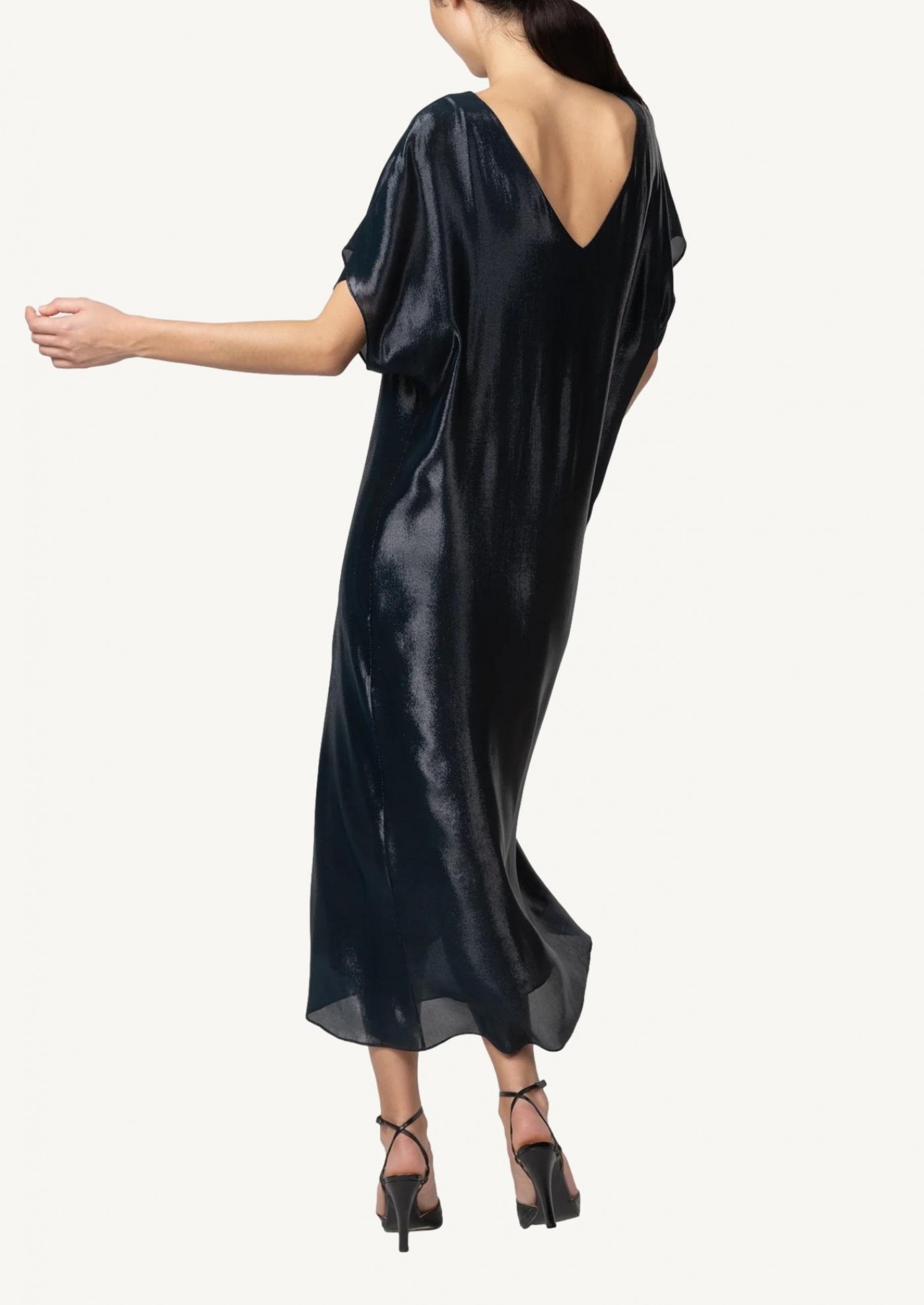 Goldaming black silk and lurex kimono dress Indress