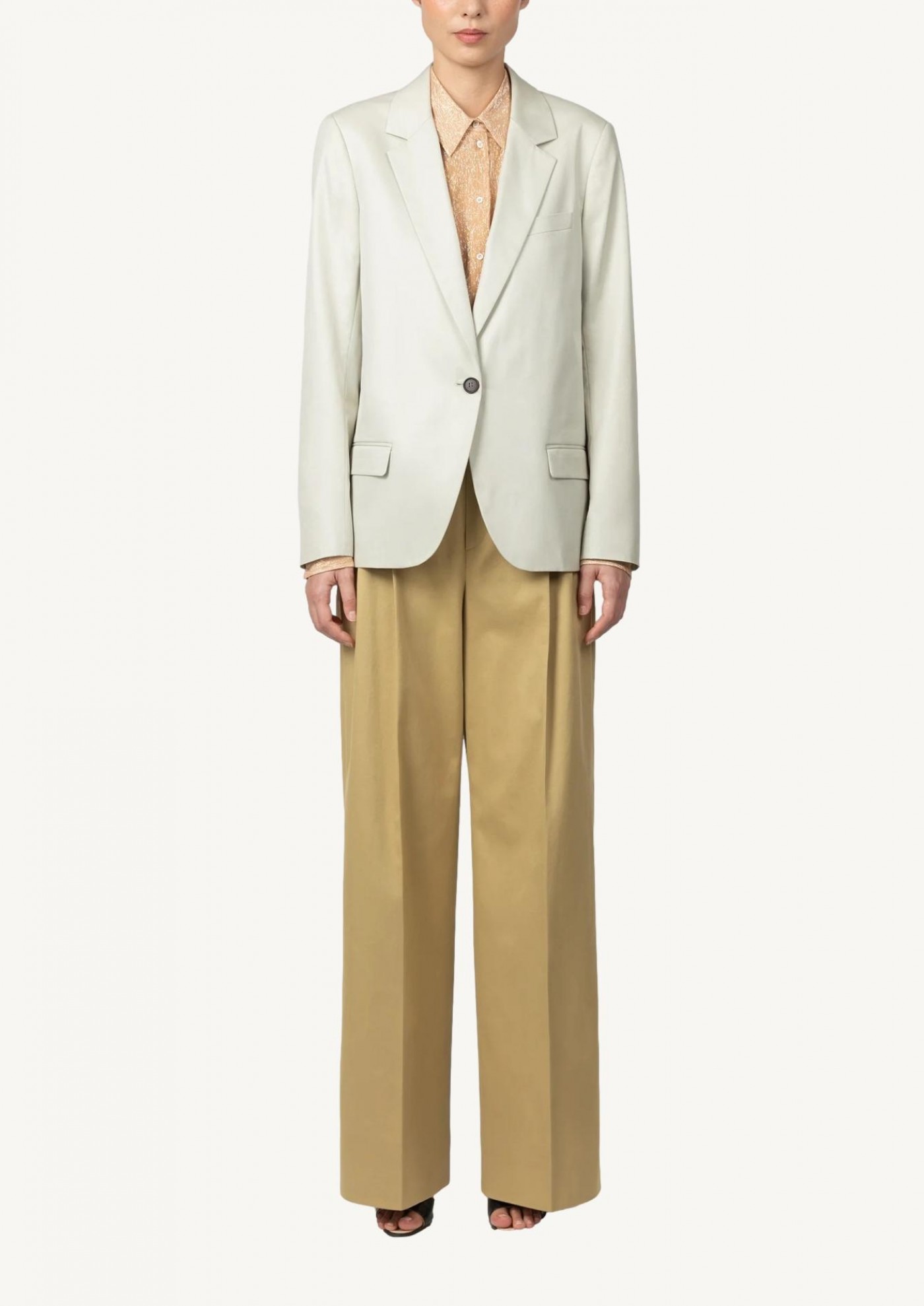 Bristol Jacket in Almond-Colored Cotton Satin
