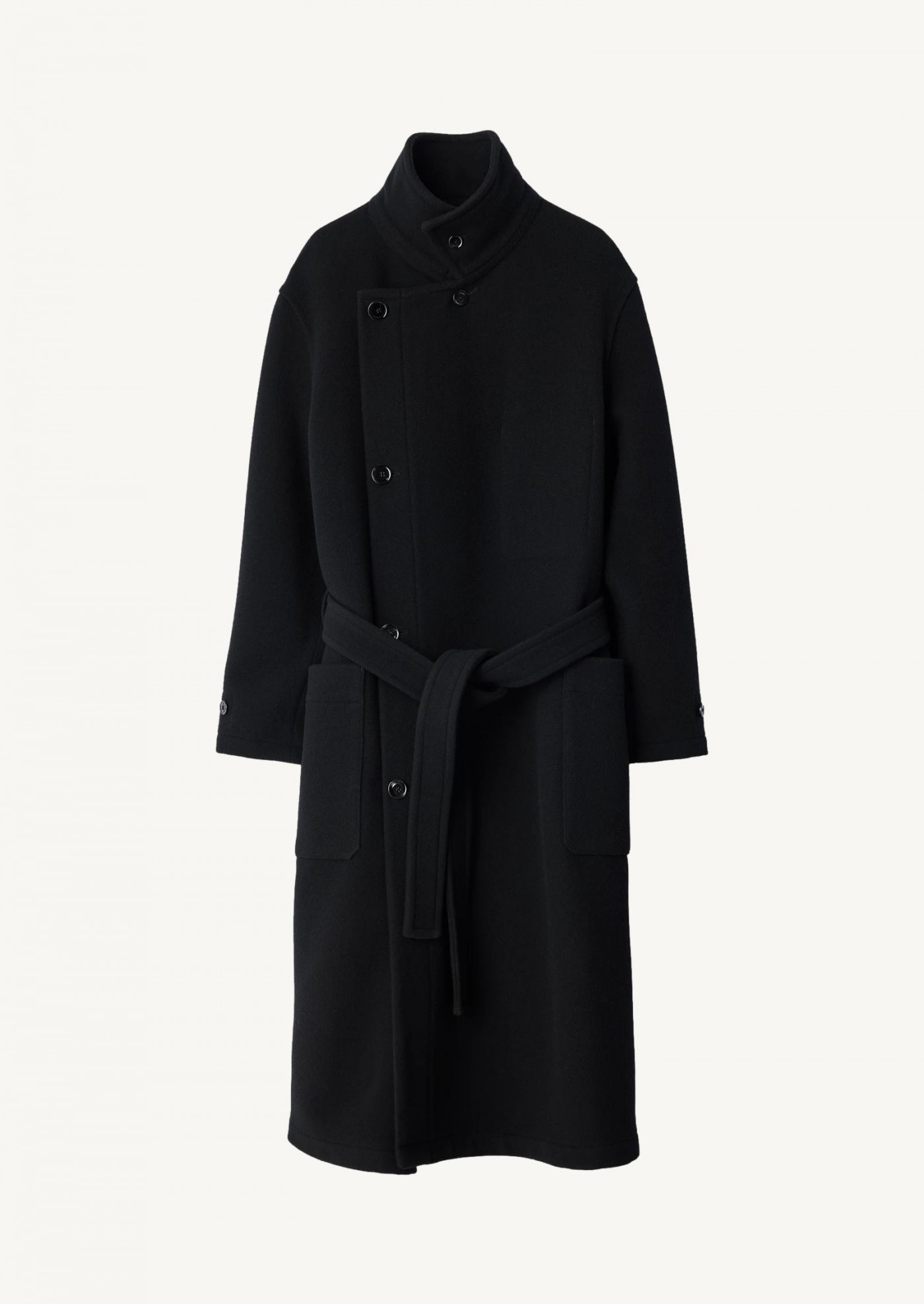 BLACK WRAP COAT
