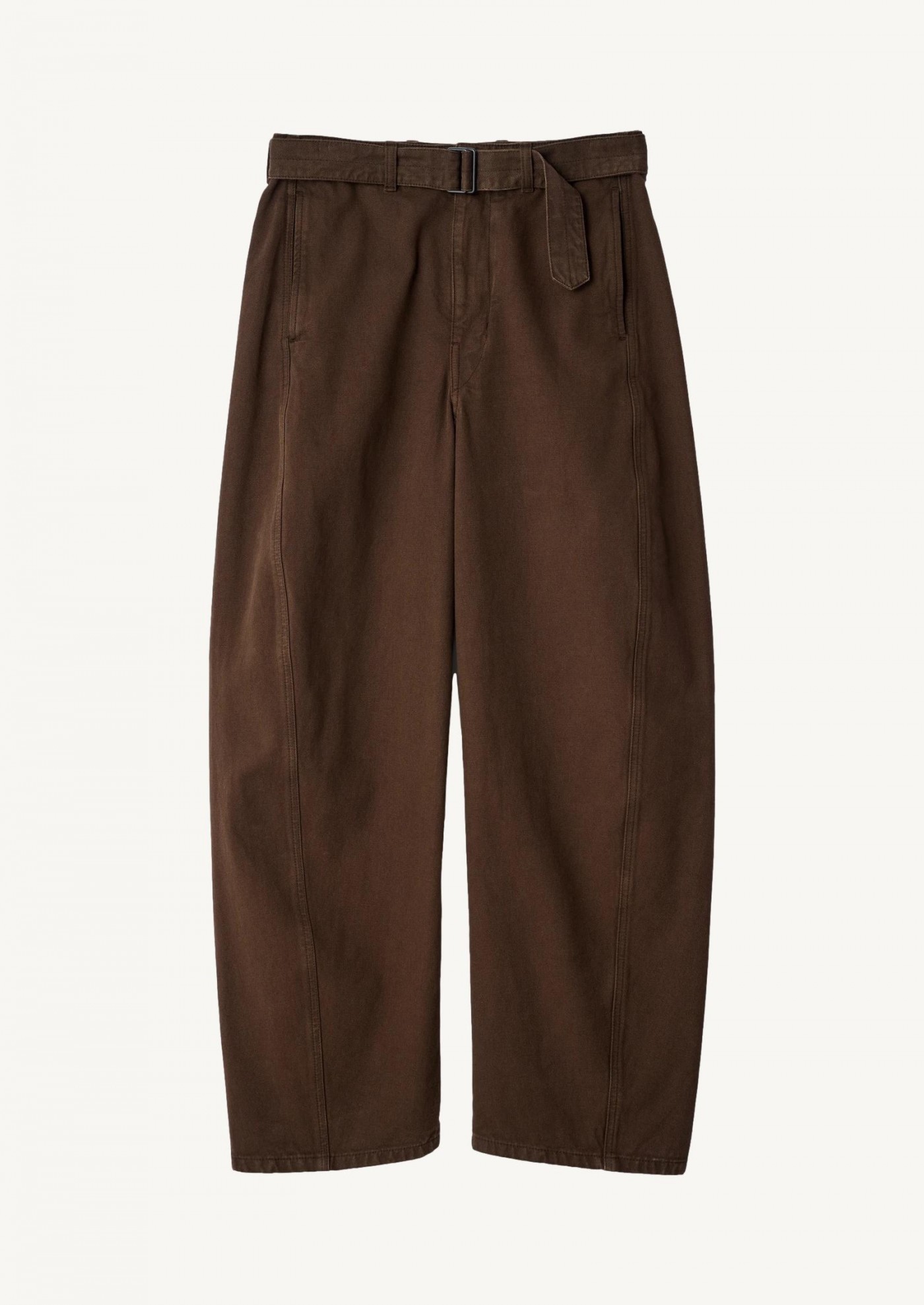 PANTALON À CEINTURE TORDUE EN SERGÉ BRISÉ ÉPAIS TEINT