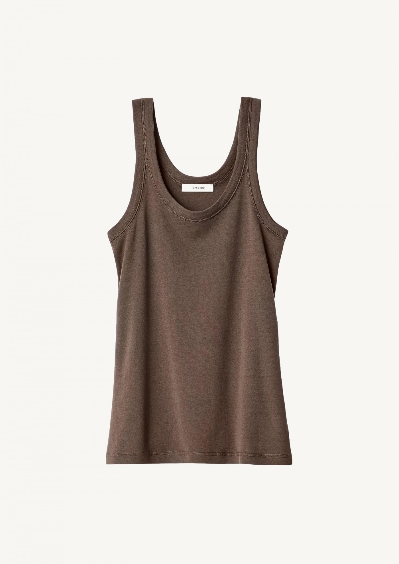 RIB TANK TOP IN JERSEY CAROB