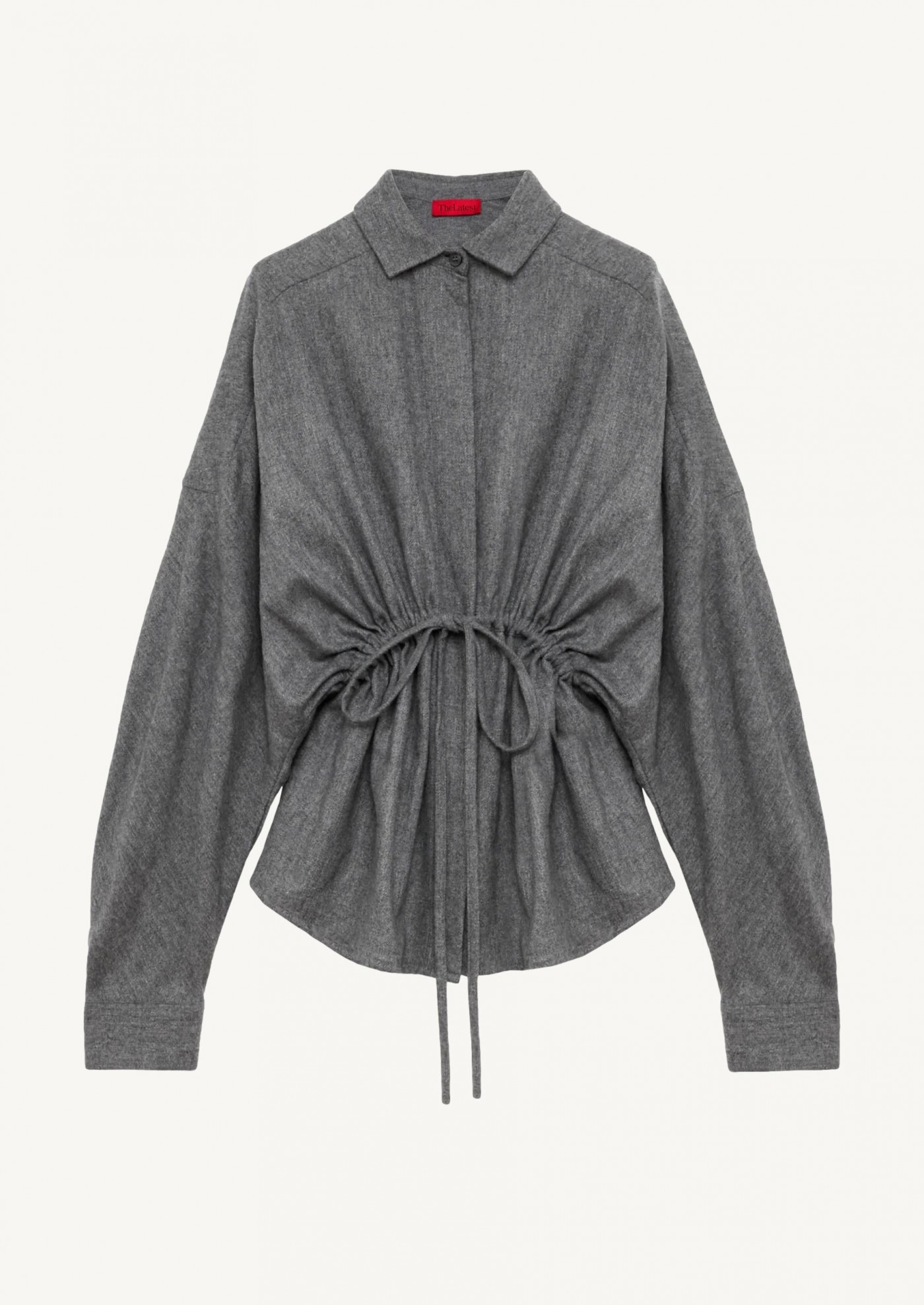 Chemise en laine et flanelle DALIDA GREY LIGHT