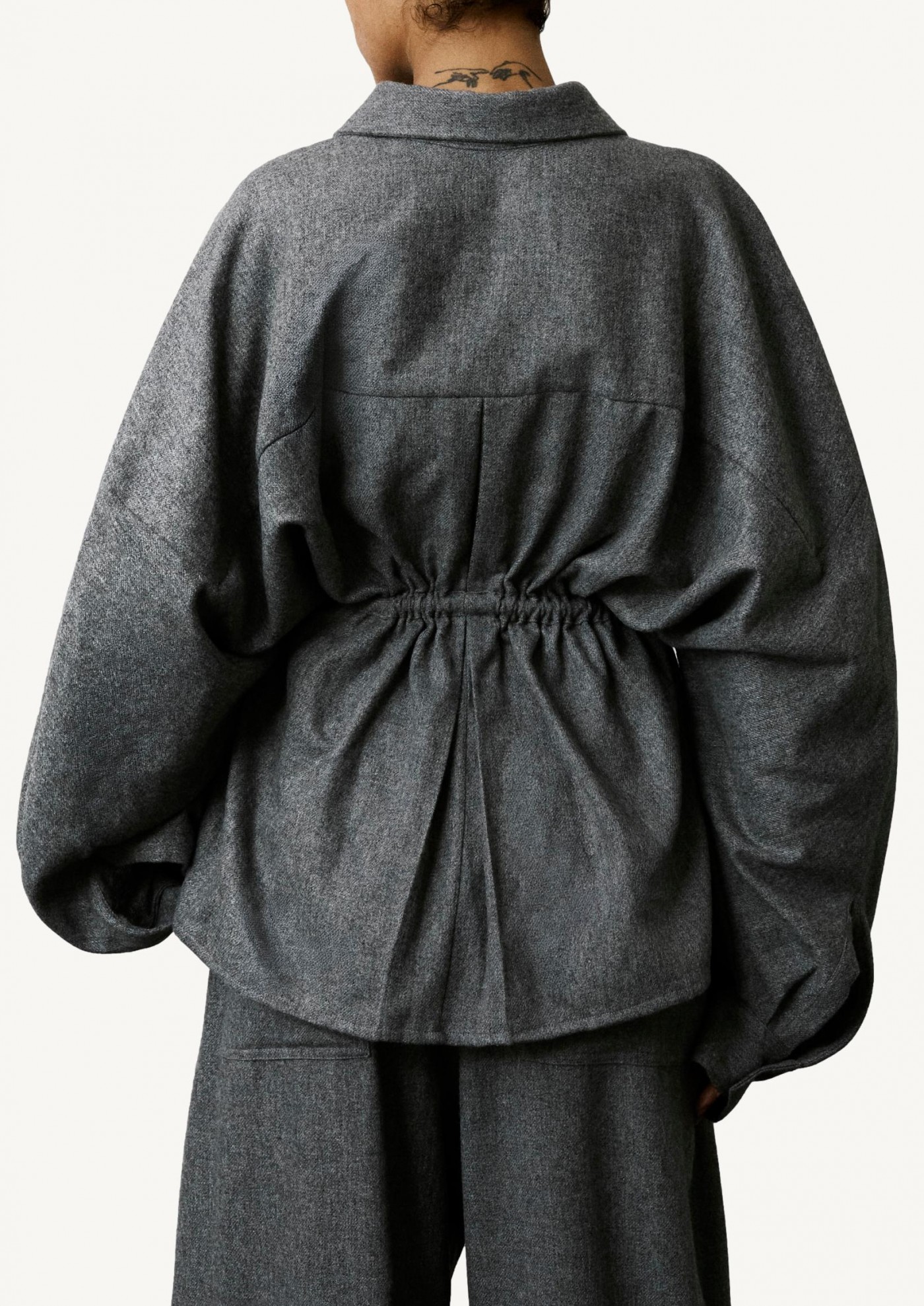 DALIDA GREY LIGHT Wool and Flannel Shirt The Latest