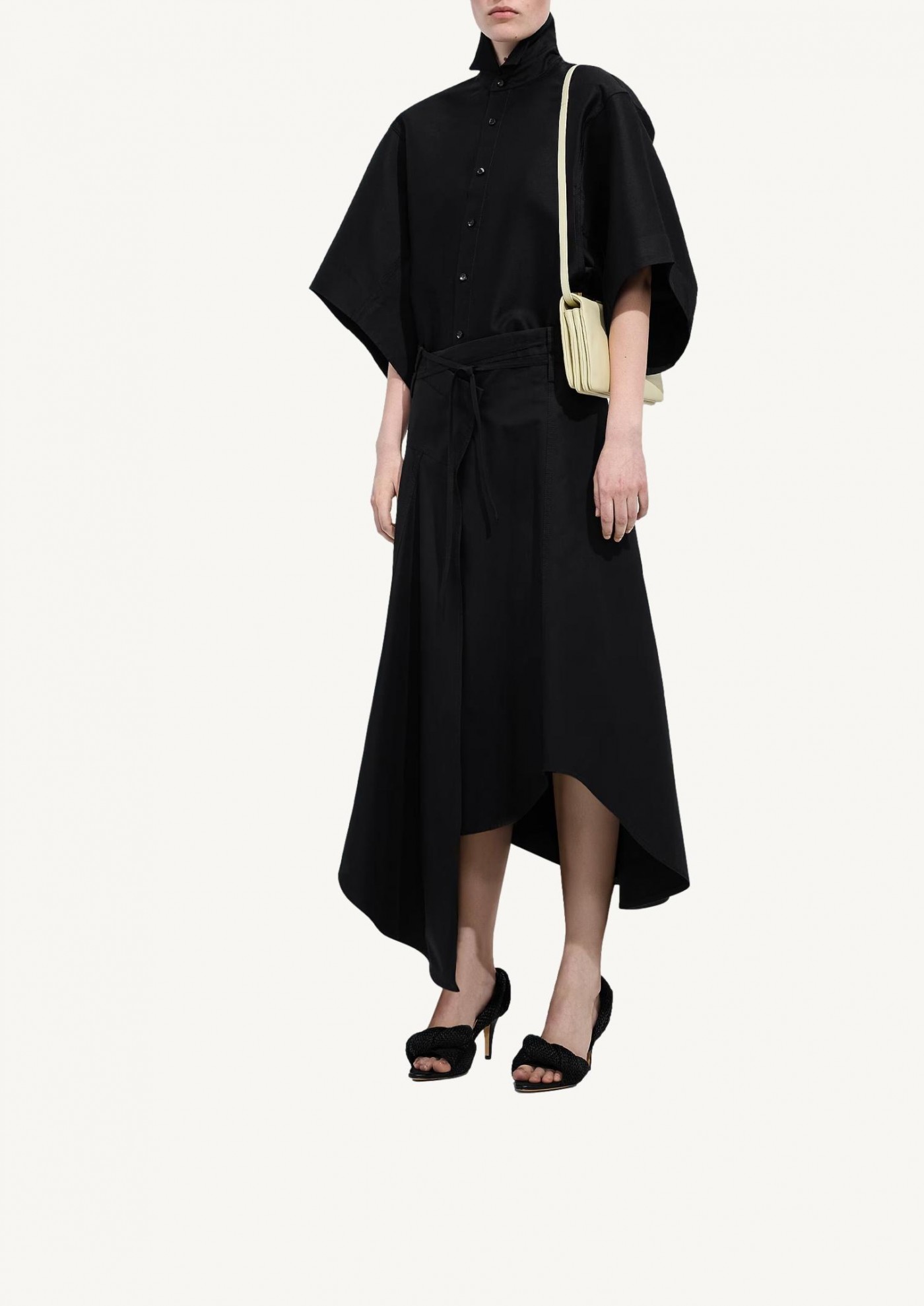 Jupe en toile de coton compacte Bottega Veneta