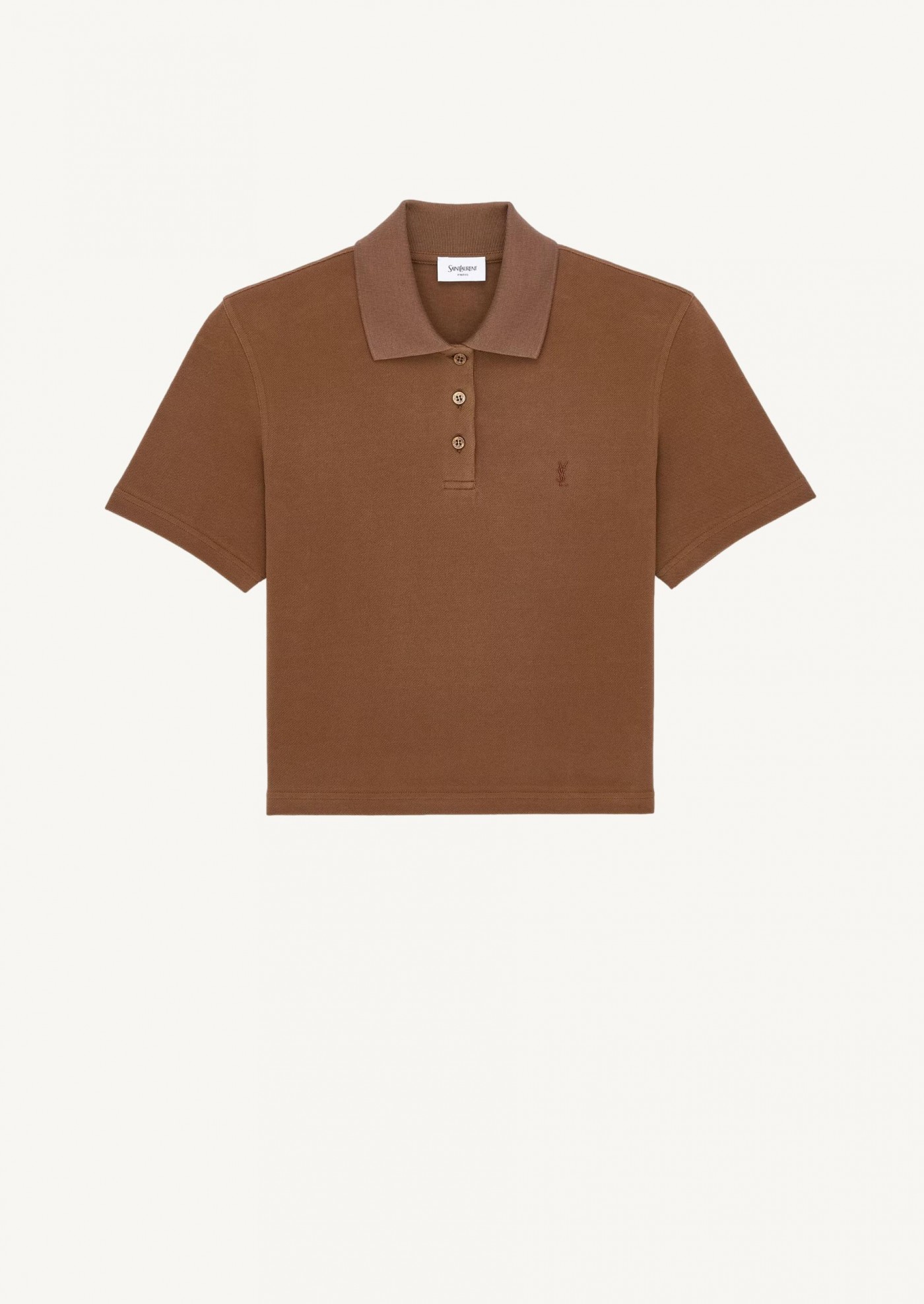 CASSANDRE cropped polo in cotton piqué