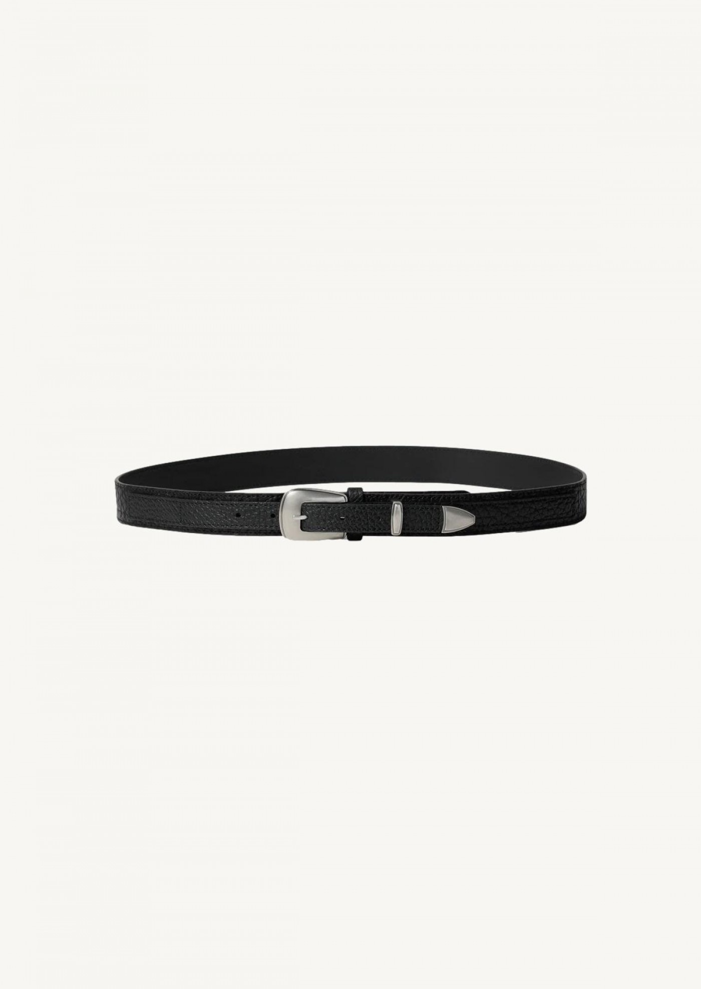 MINIMAL WESTERN BELT IN LEATHER BLACK