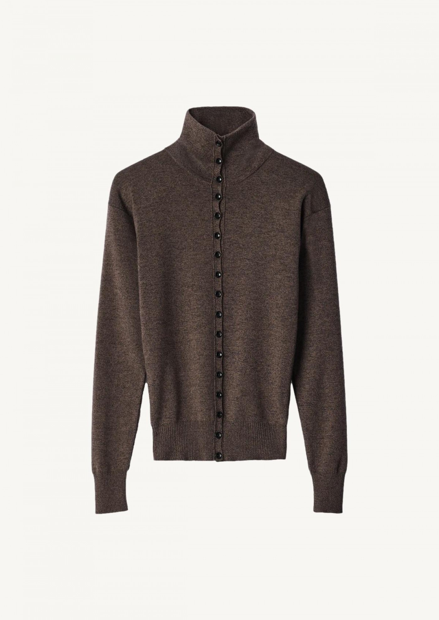 BUTTONED TOP IN FINE WOOL