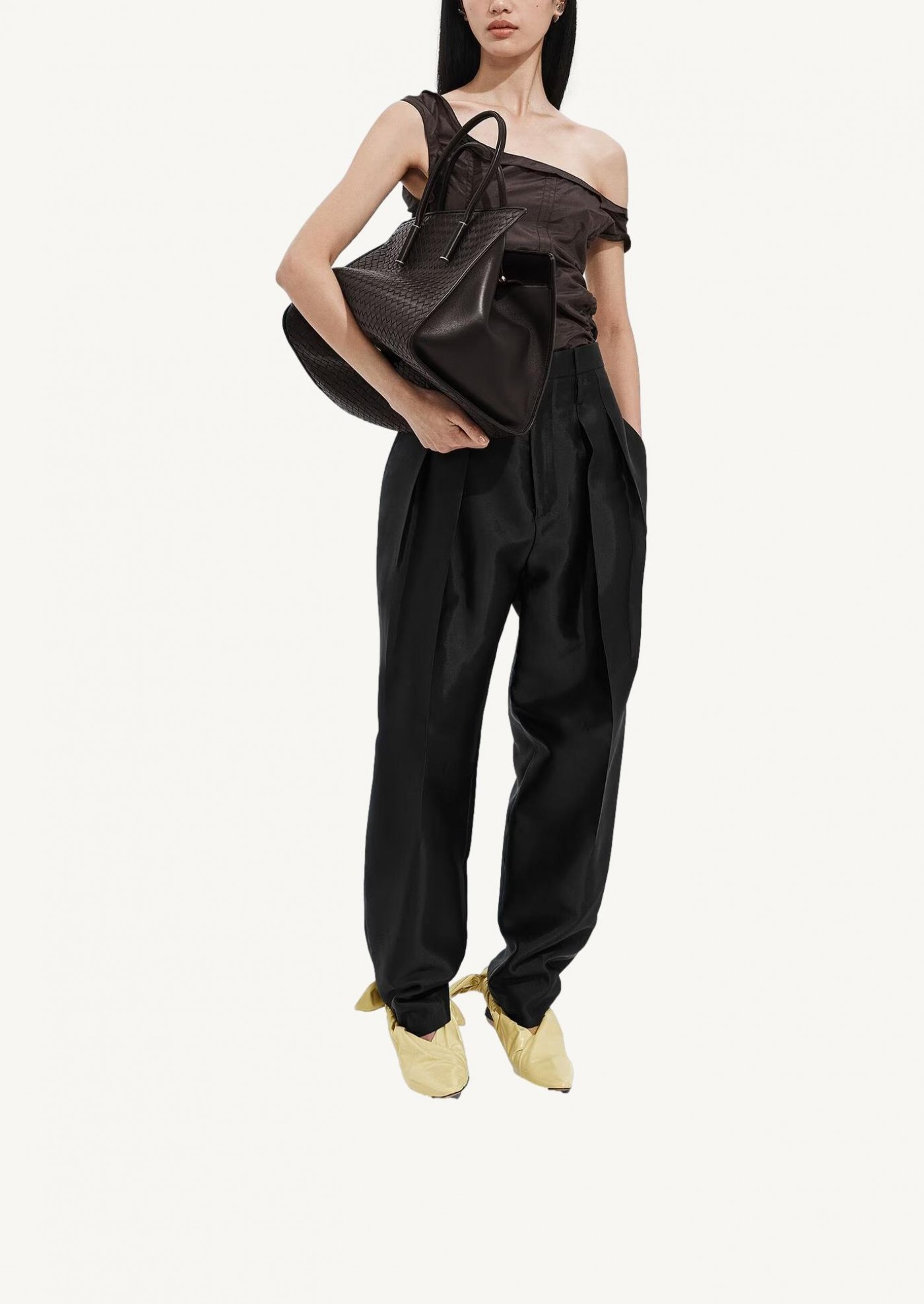 Washed Cotton and Viscose Twill Pants