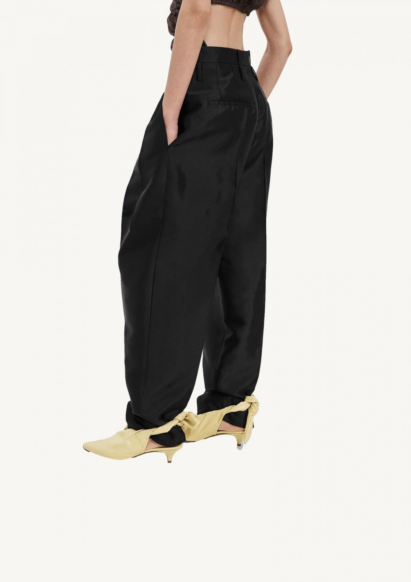 Washed Cotton and Viscose Twill Pants