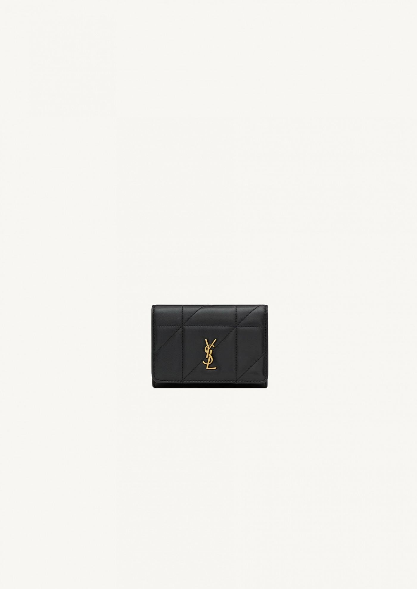 JAMIE slim trifold wallet in lambskin BLACK Saint Laurent