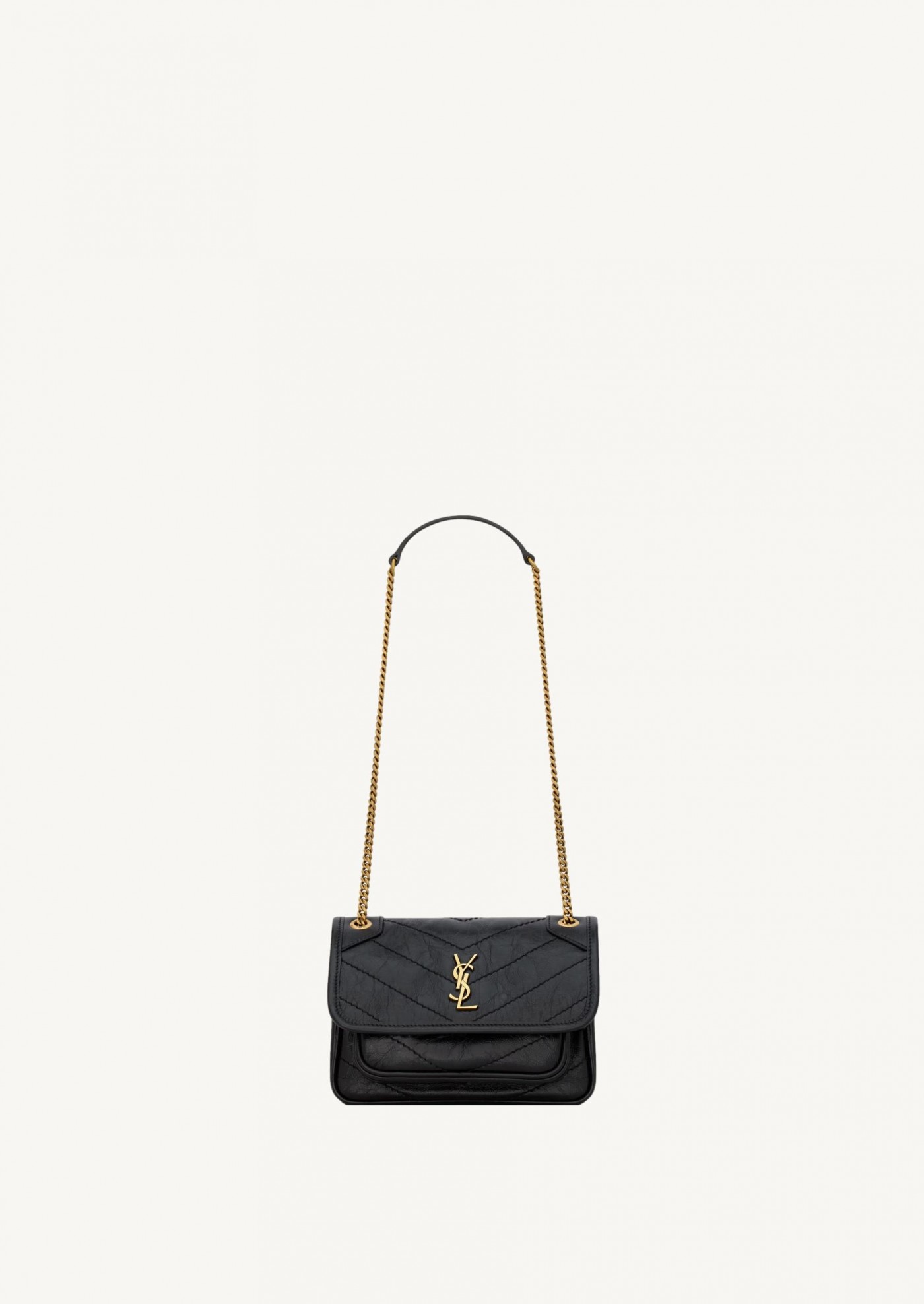 NIKI mini in vintage leather BLACK