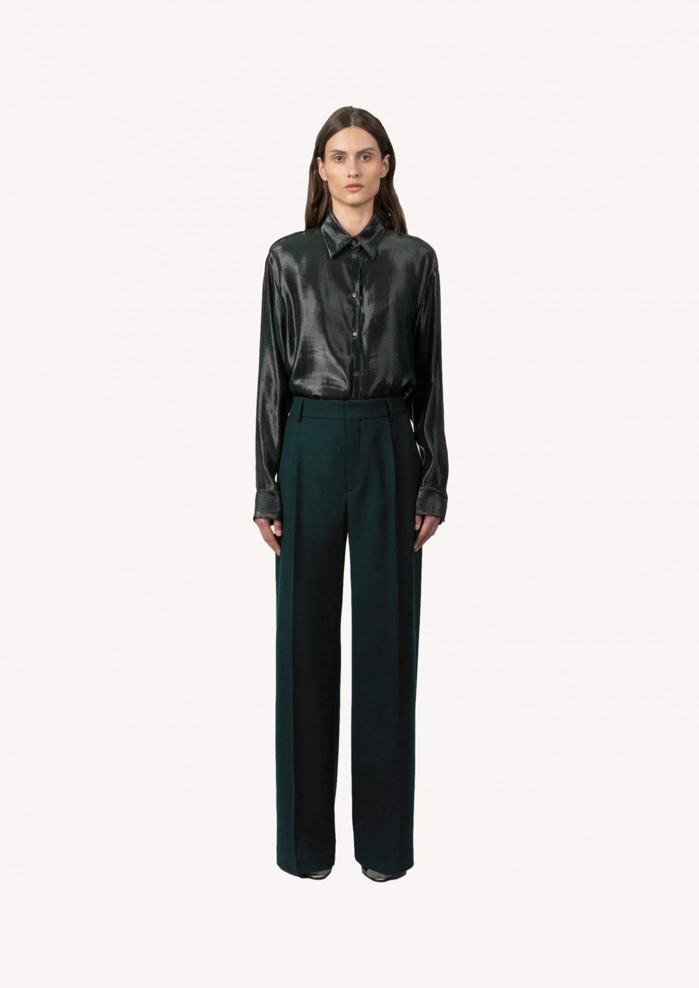 Pantalon droit en twill de laine EDGAR
