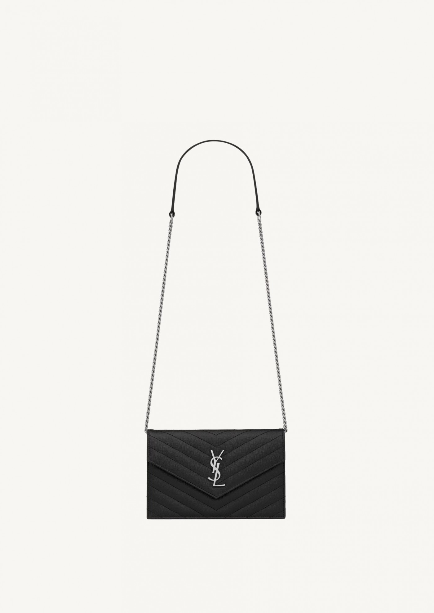 CASSANDRE ENVELOPPE CHAIN WALLET GRAIN DE POUDRE Saint Laurent