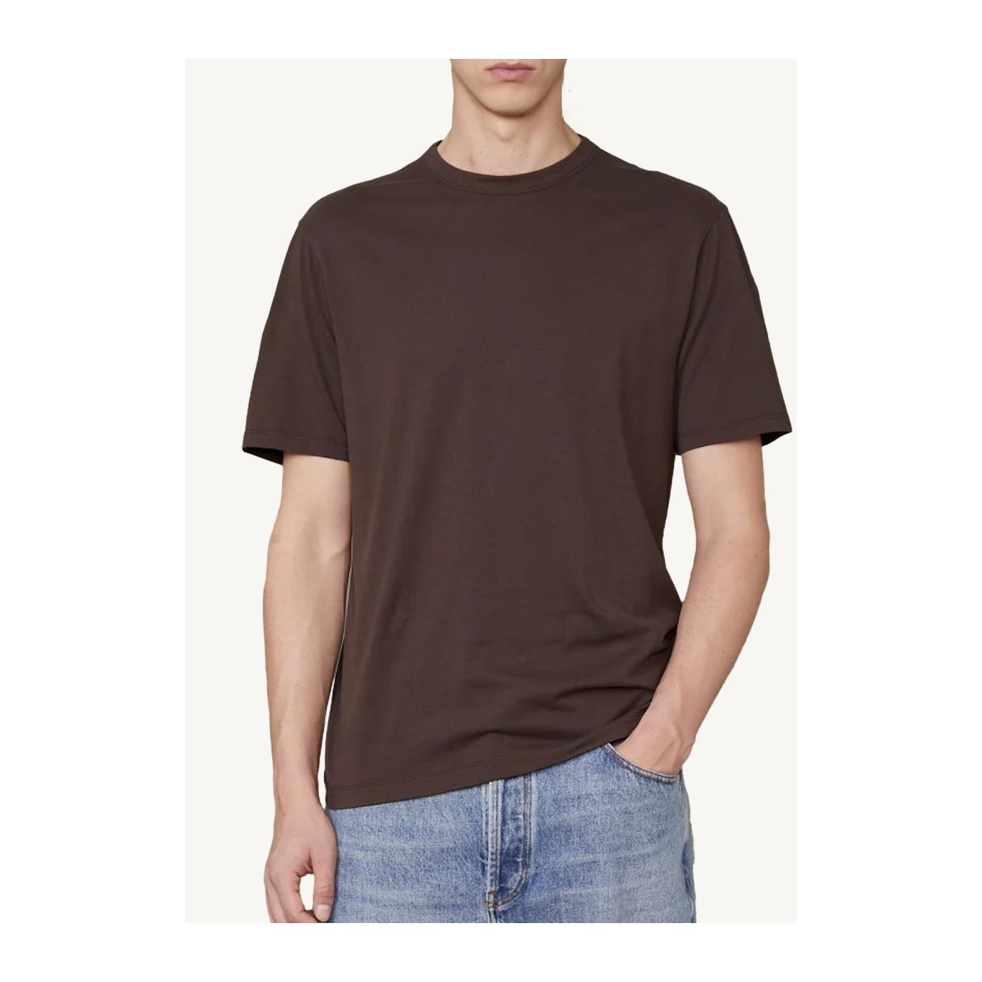 TSHIRT COL ROND MARRON